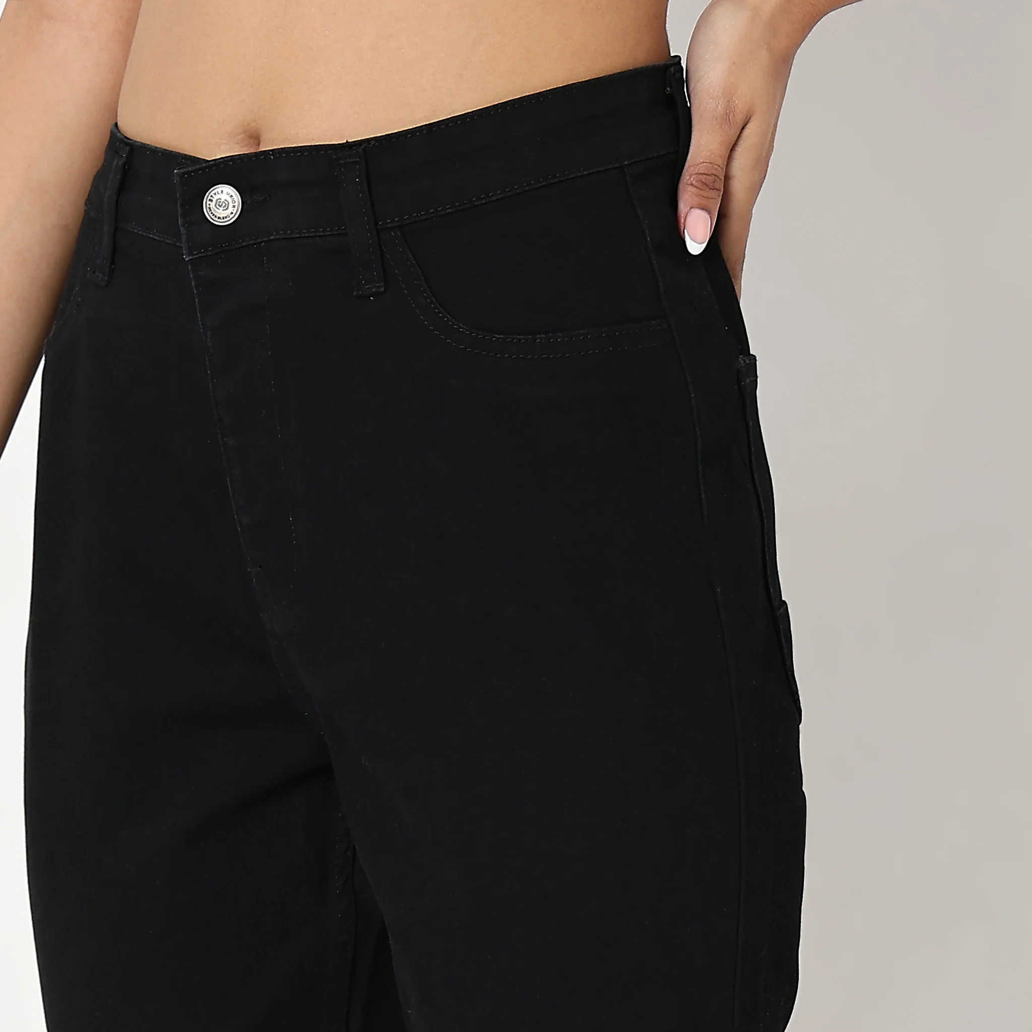 Skinny Fit Solid High Rise Jeans - Image 4