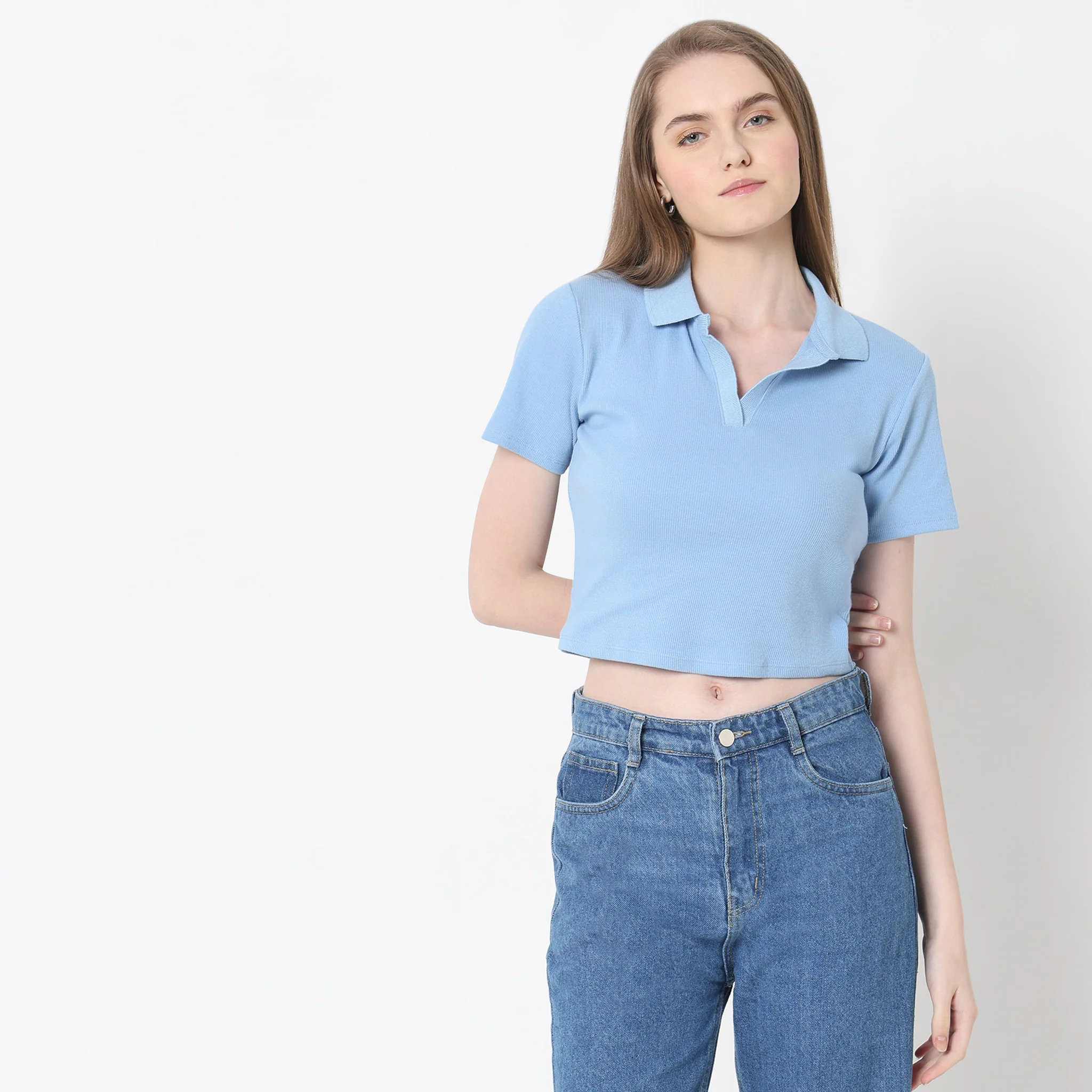Skinny Fit Solid T-Shirt - Image 2