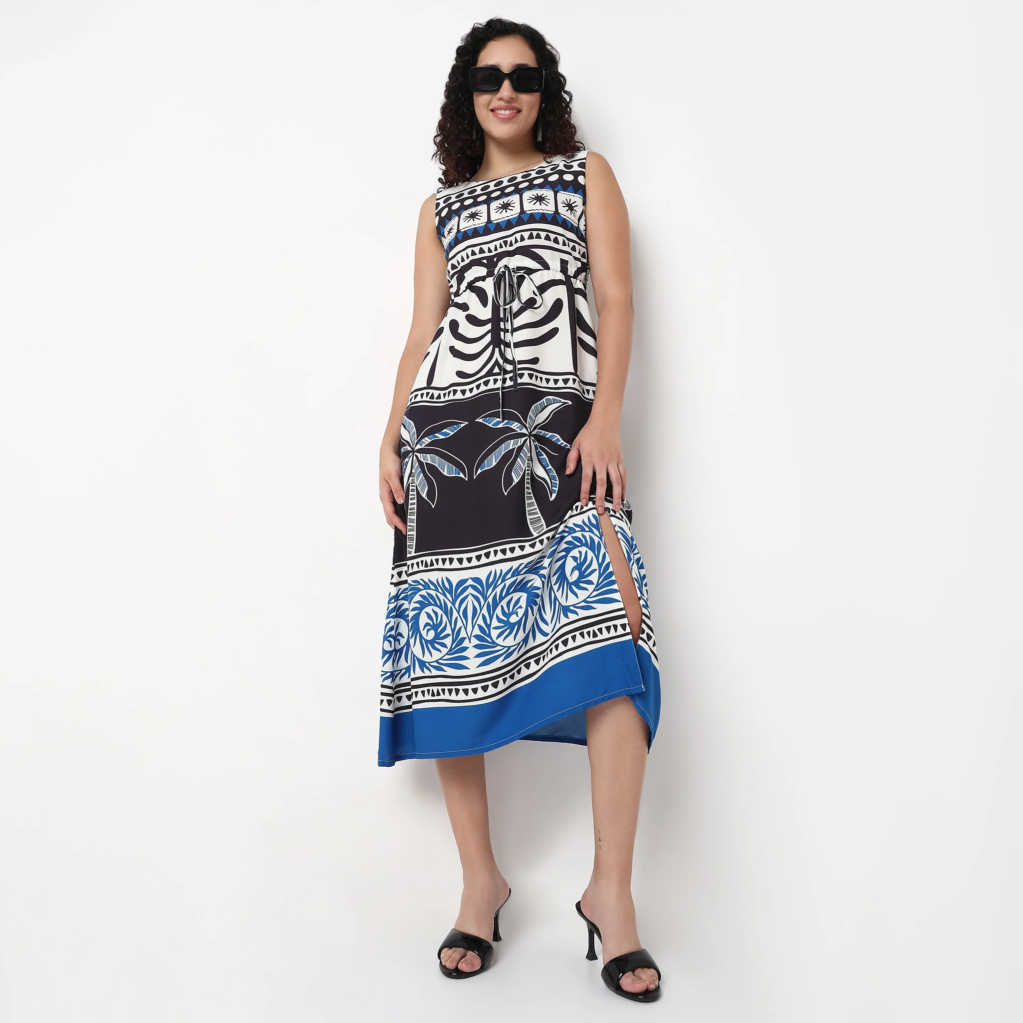 Sleeveless Printed Maxi Dress