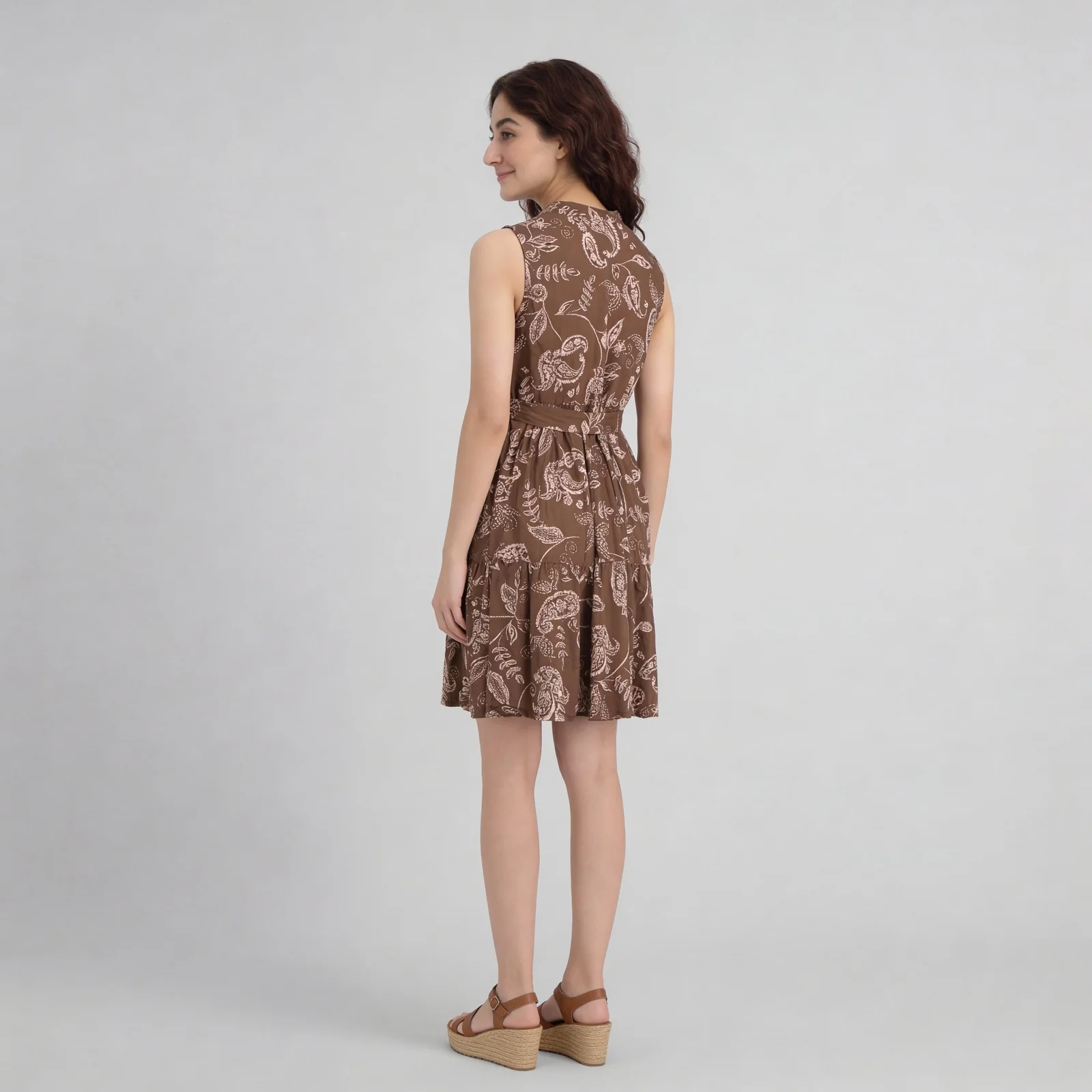 Sleeveless Printed Tiered Dress - Image 3