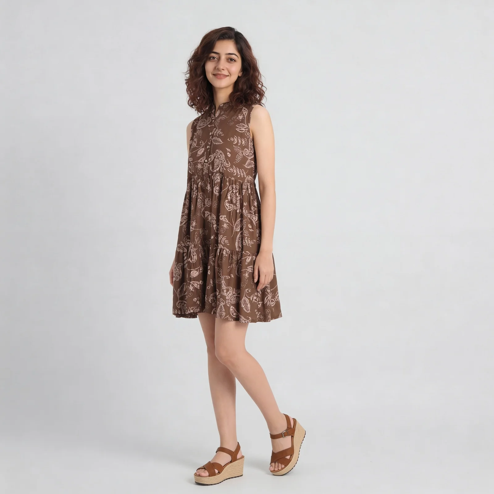 Sleeveless Printed Tiered Dress - Image 5