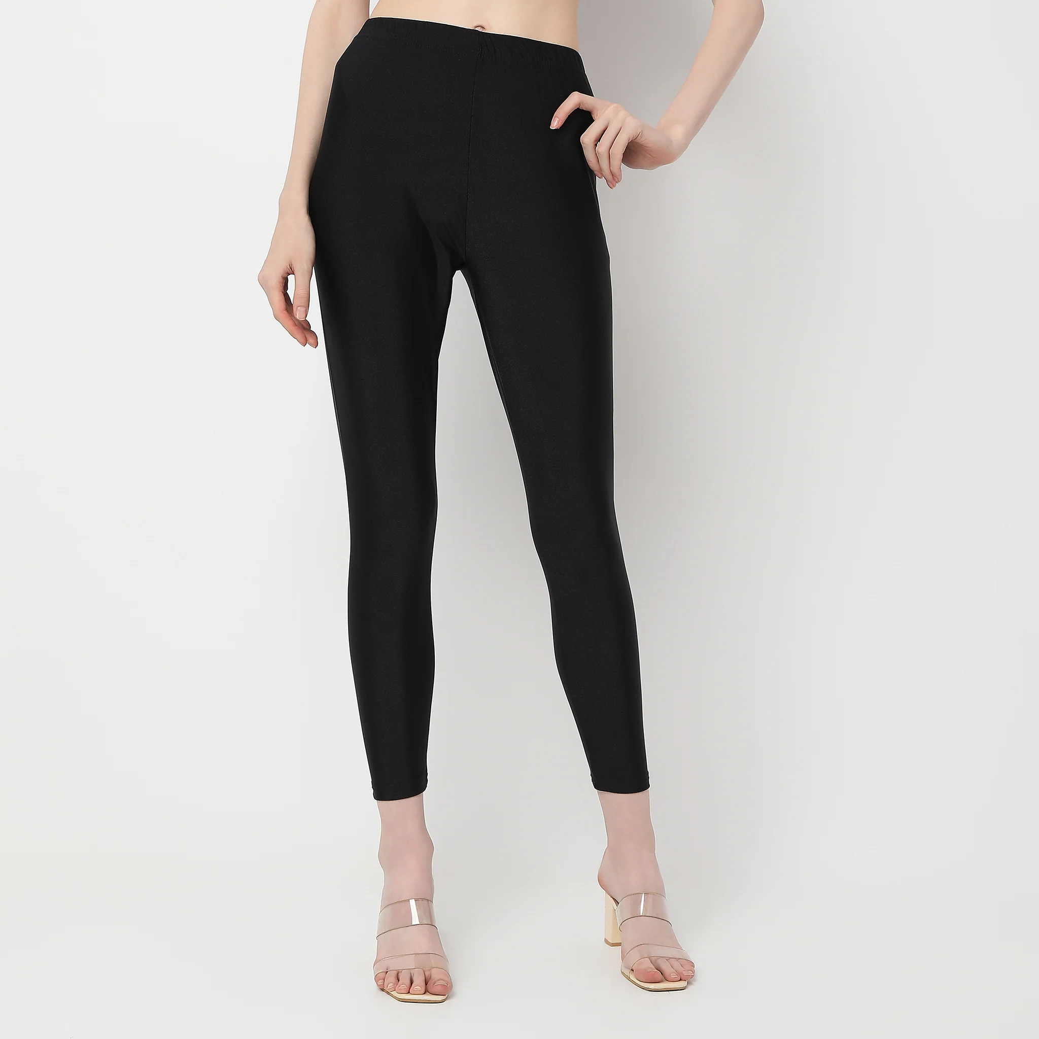 Ankle Length Metallic Leggings - Image 2