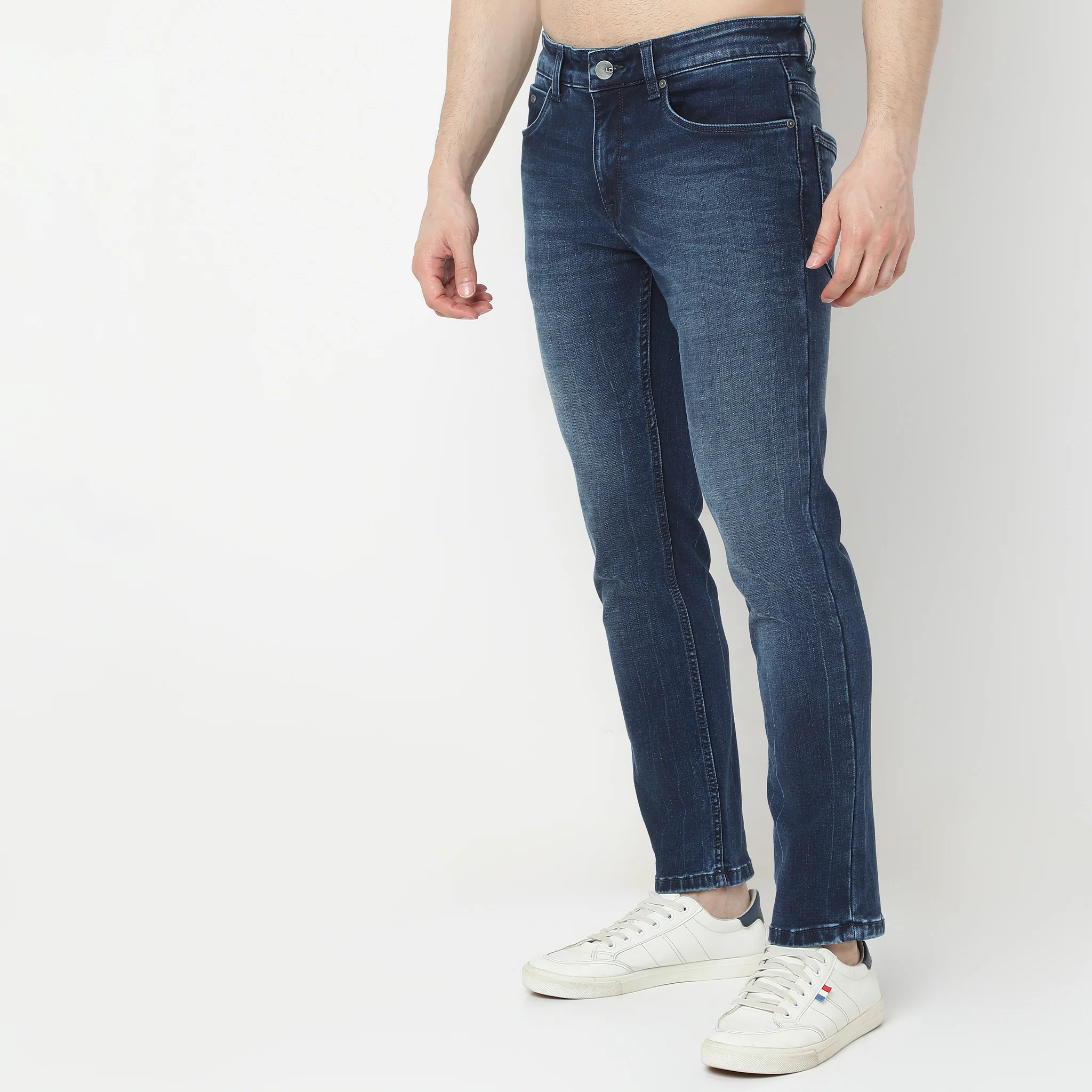 Union of Denim™ Adv Extra Strtech Indigo "Knit" Fabric Classic Wash Soft Feel Jeans - Straight Slim Fit - Image 5
