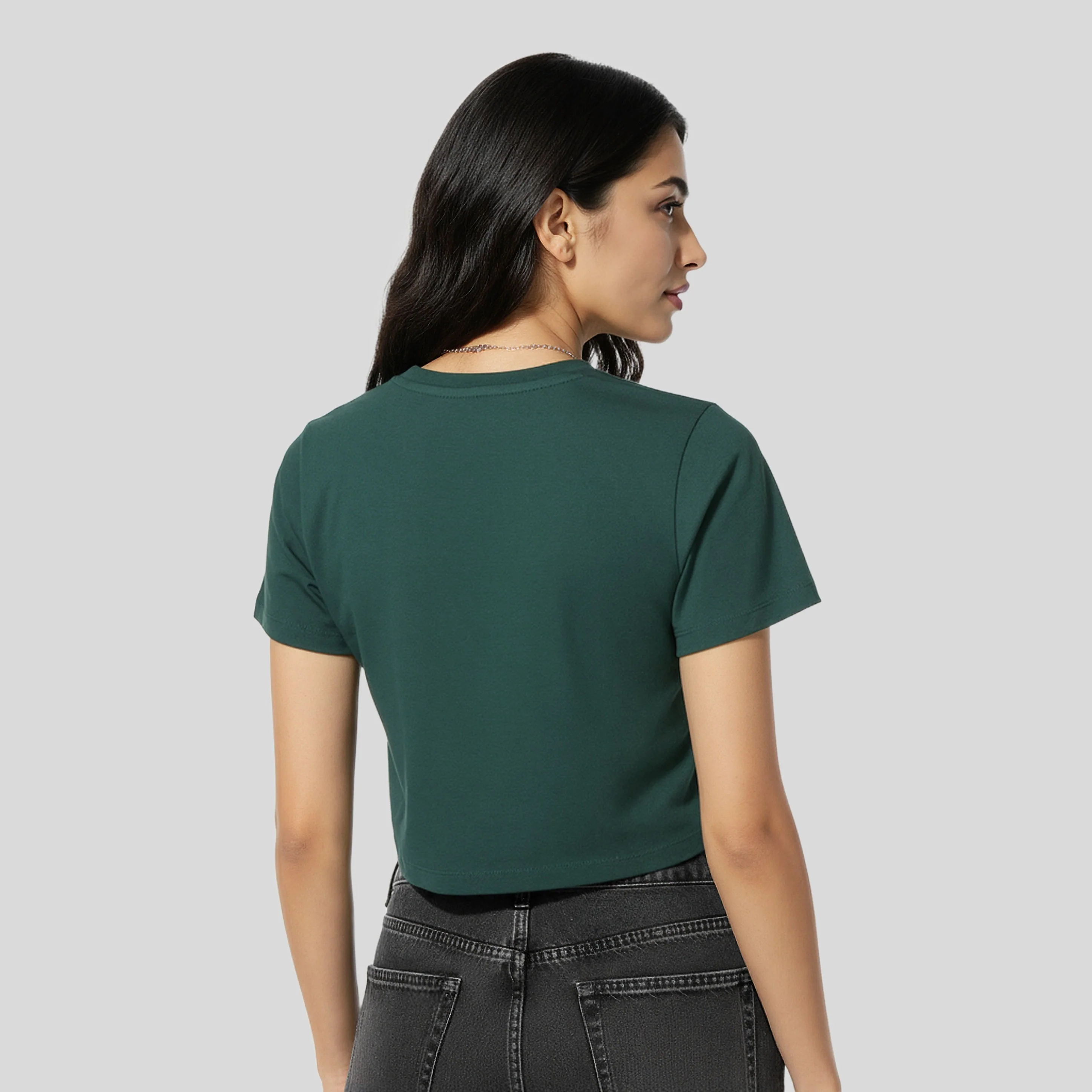 Slim Fit Cotton Graphic Crop T-Shirt - Image 3
