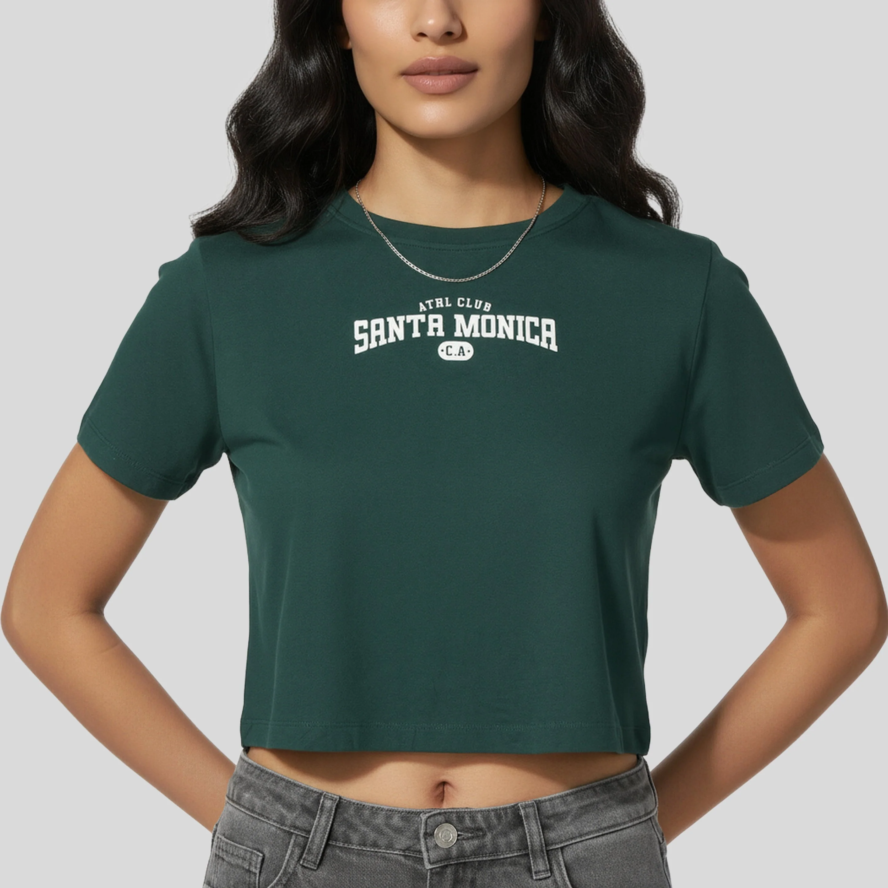 Slim Fit Cotton Graphic Crop T-Shirt - Image 4