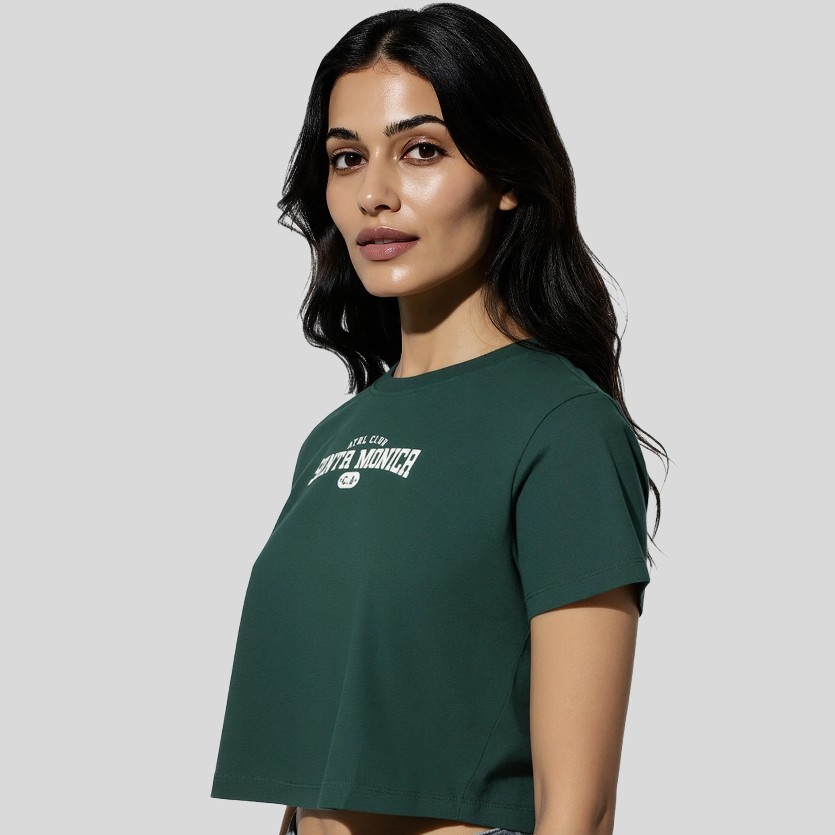 Slim Fit Cotton Graphic Crop T-Shirt - Image 5