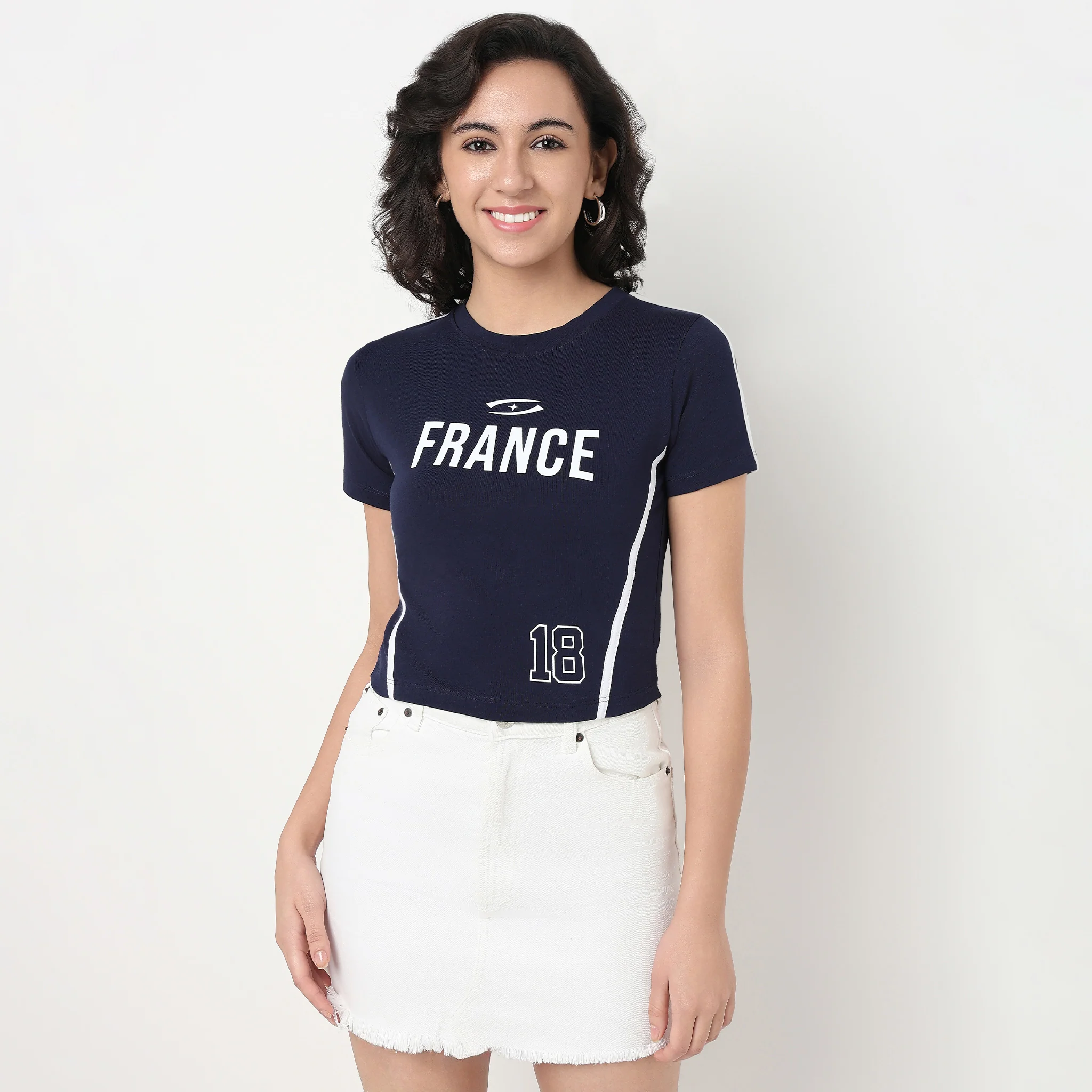 Slim Fit Cropped Graphic Tee - Image 2