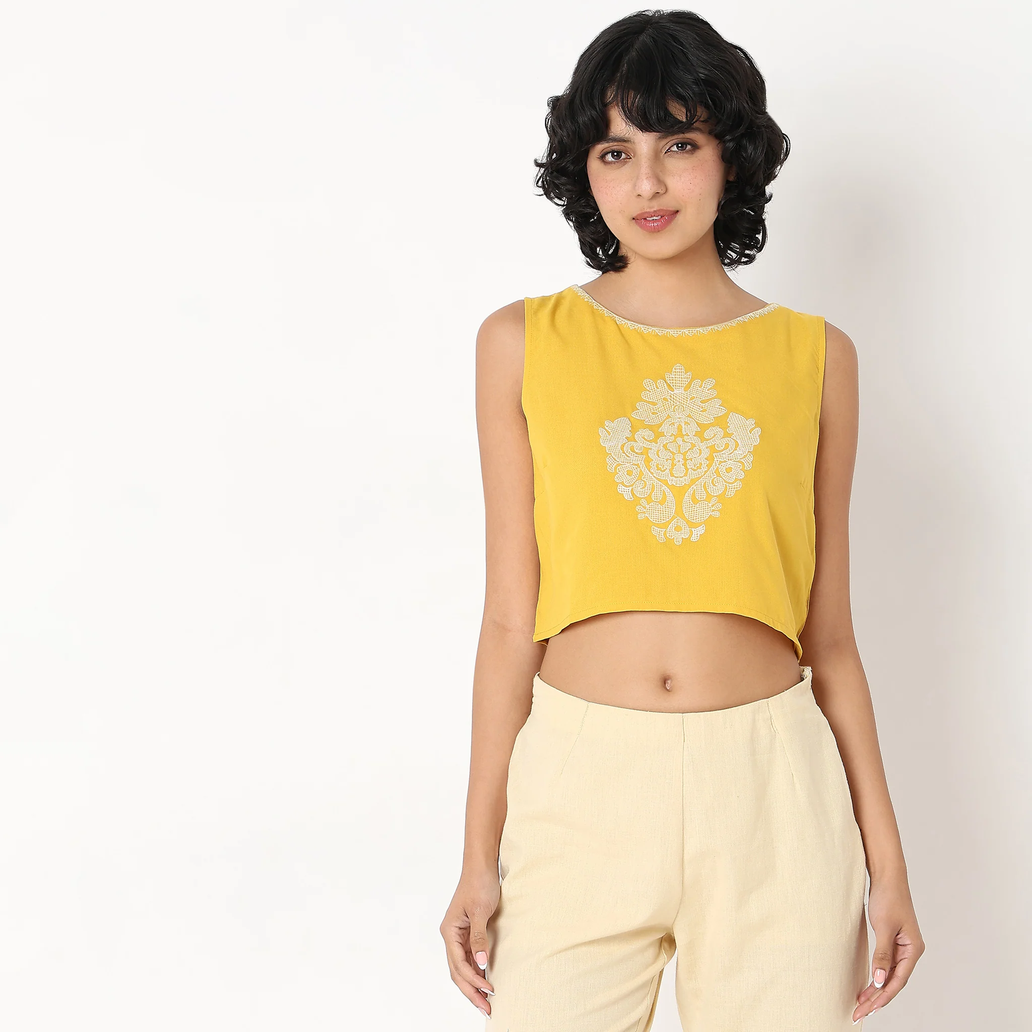 Slim Fit Embroidered Top - Image 2