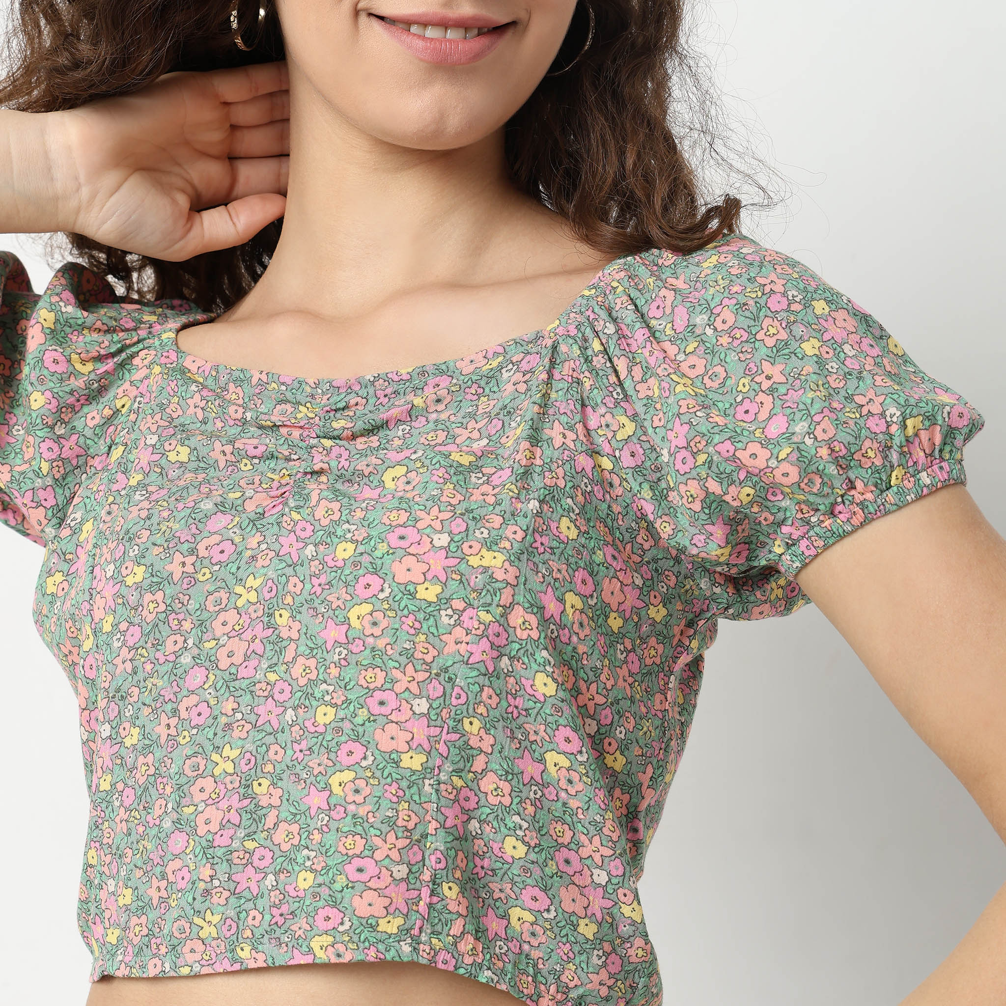 Slim Fit Floral Top - Image 4