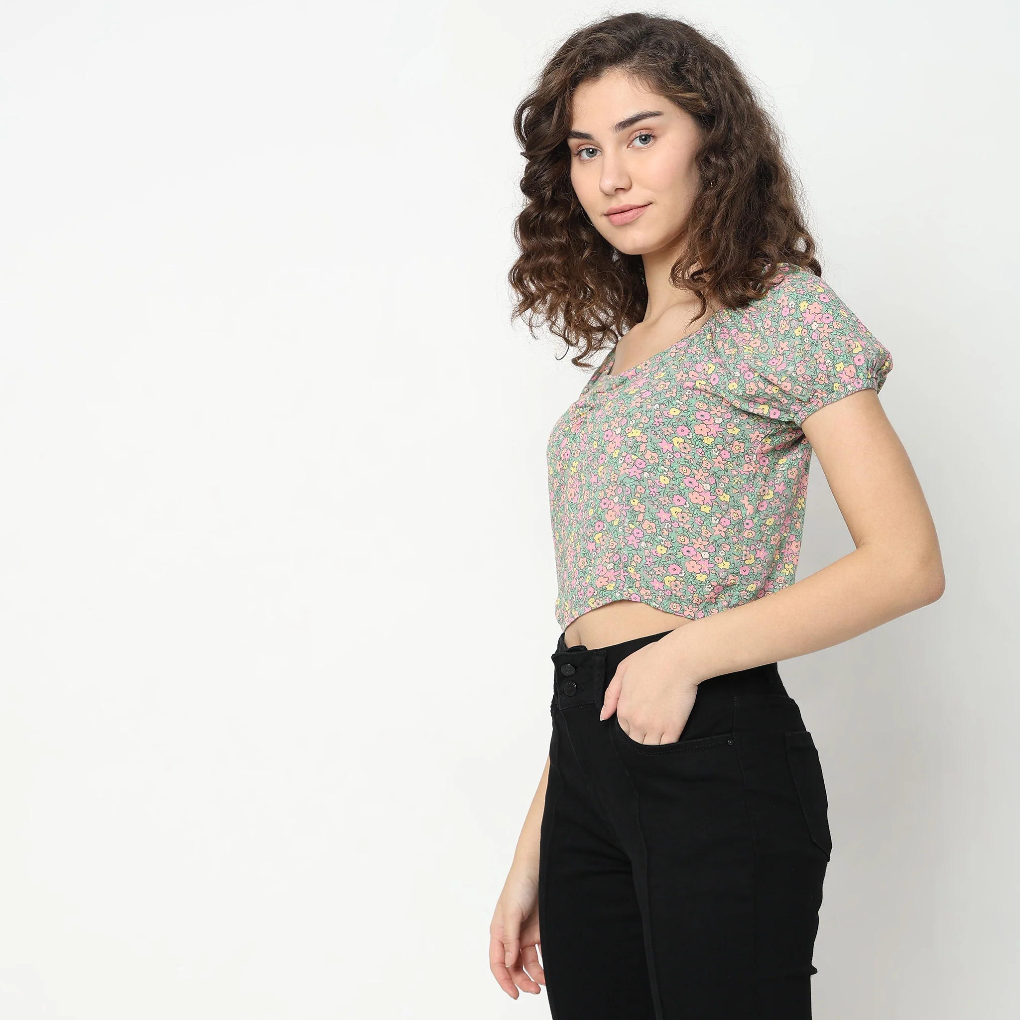 Slim Fit Floral Top - Image 5