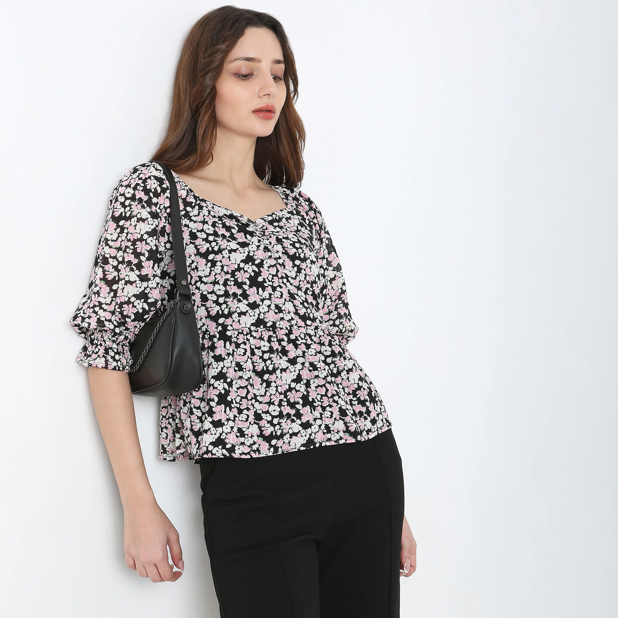 Slim Fit Floral Top - Image 2