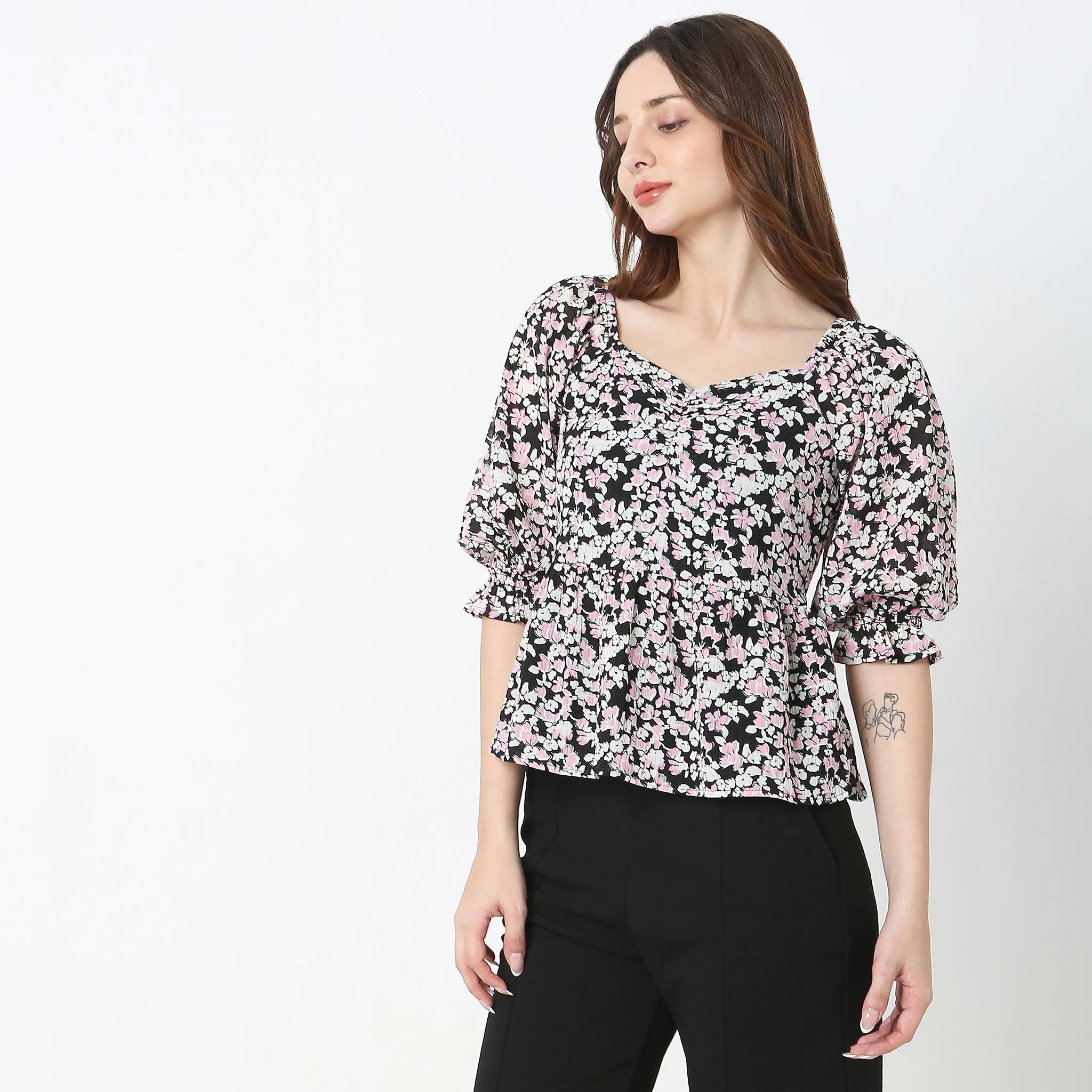 Slim Fit Floral Top - Image 5