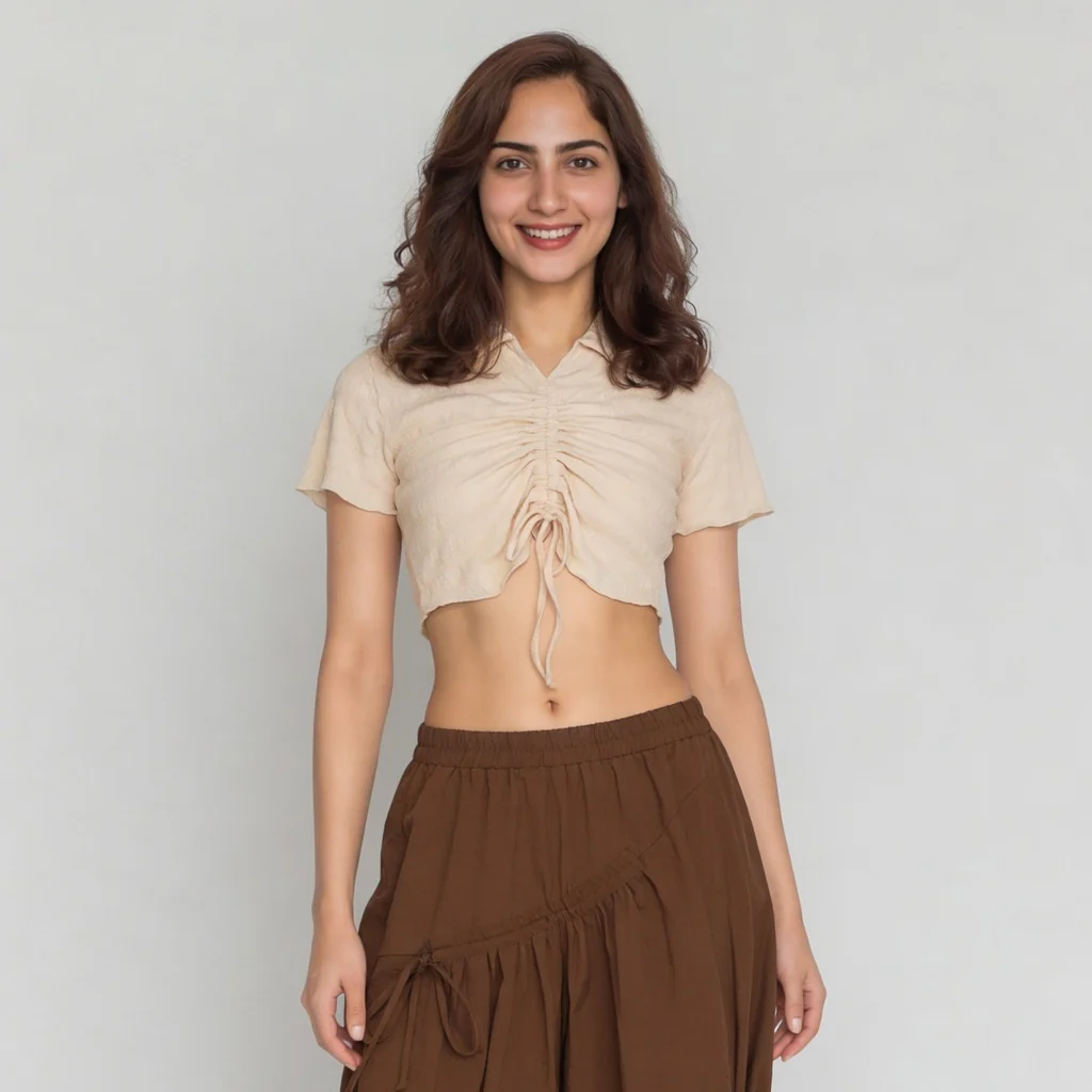 Slim Fit Front Ruched Top - Image 2