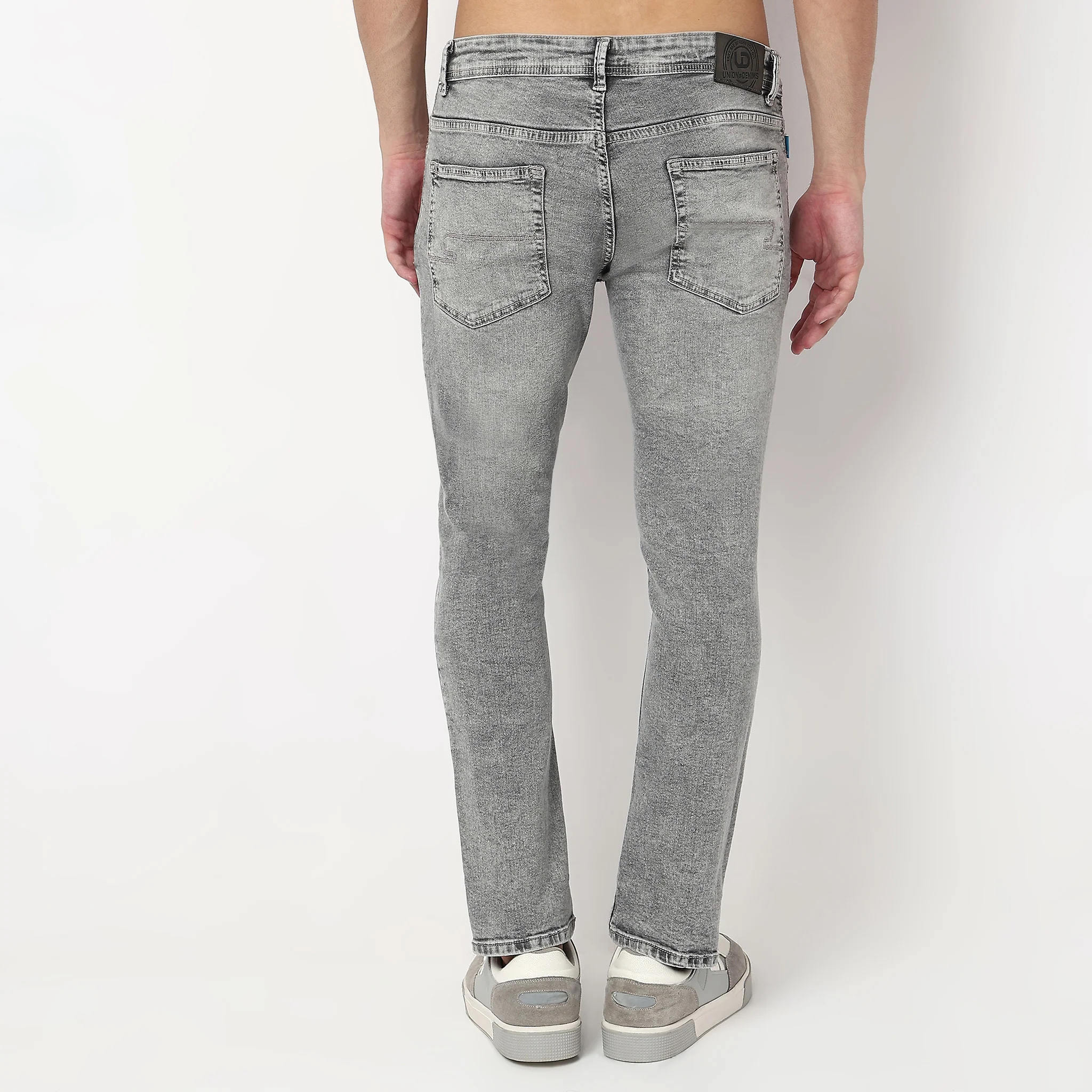 Slim Fit Bleached Textured Jeans - Image 3