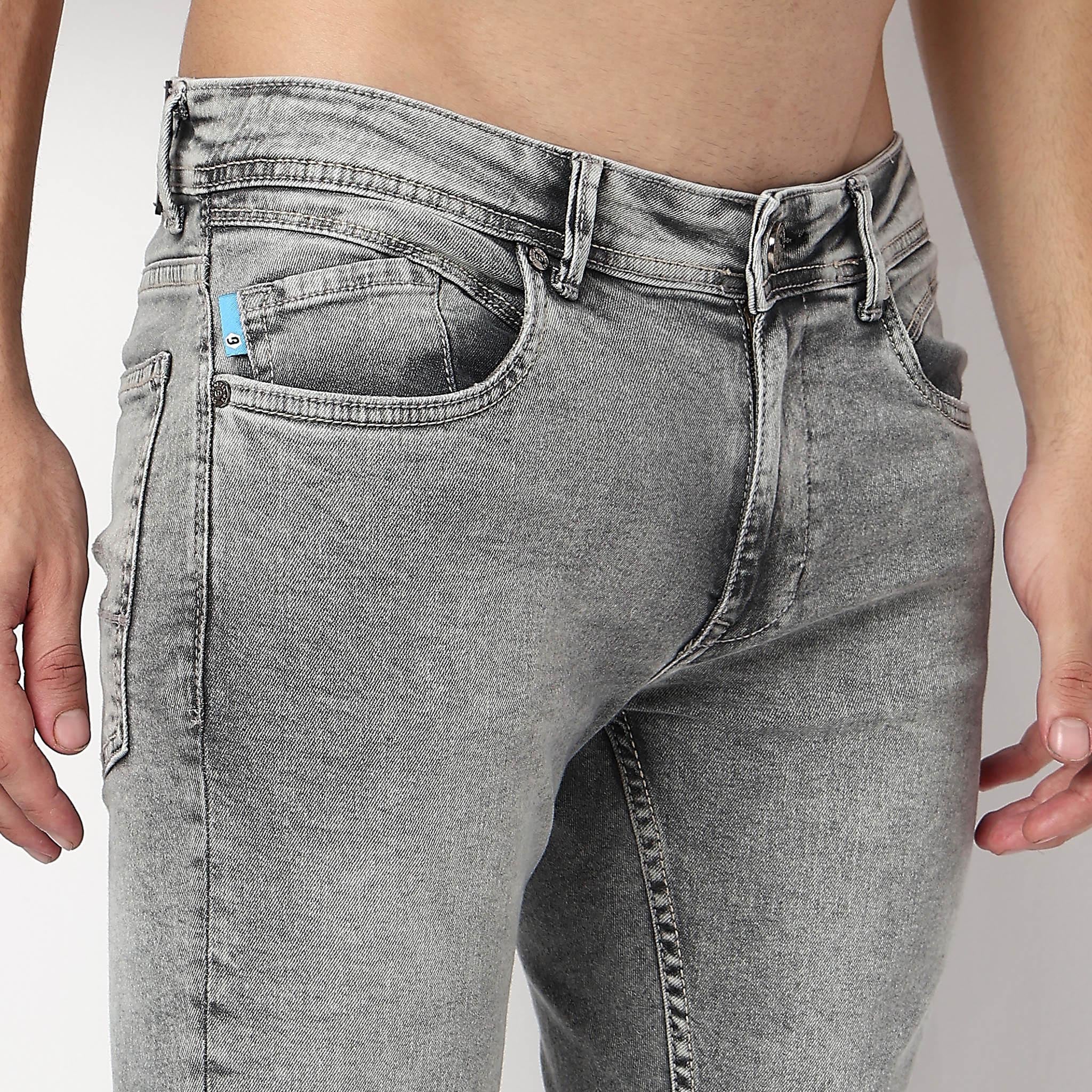 Slim Fit Bleached Textured Jeans - Image 4