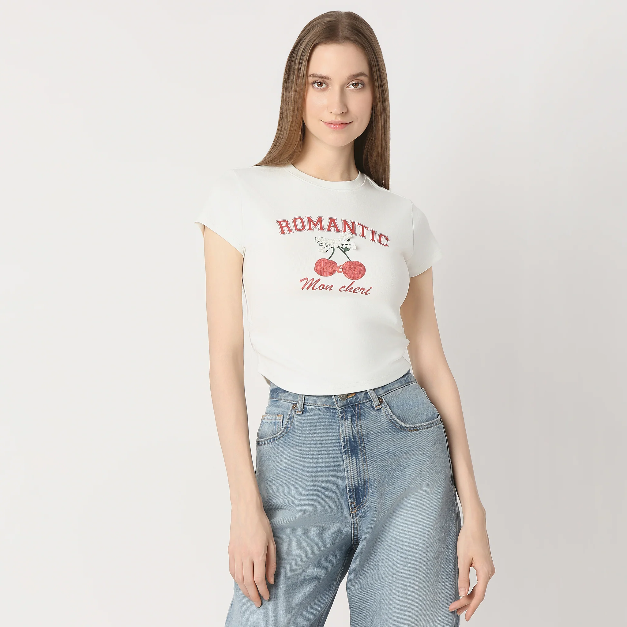 Slim Fit Graphic Short Sleeve Made With Comfortable Fabric And Unique Front Print T-Shirt - Image 2