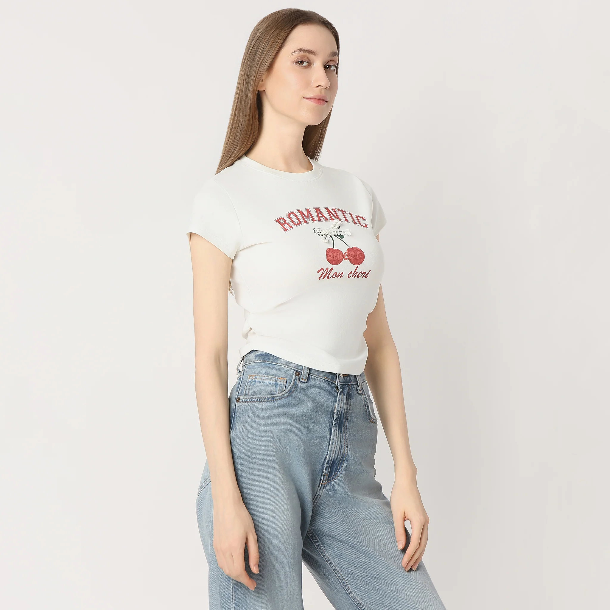 Slim Fit Graphic Short Sleeve Made With Comfortable Fabric And Unique Front Print T-Shirt - Image 4