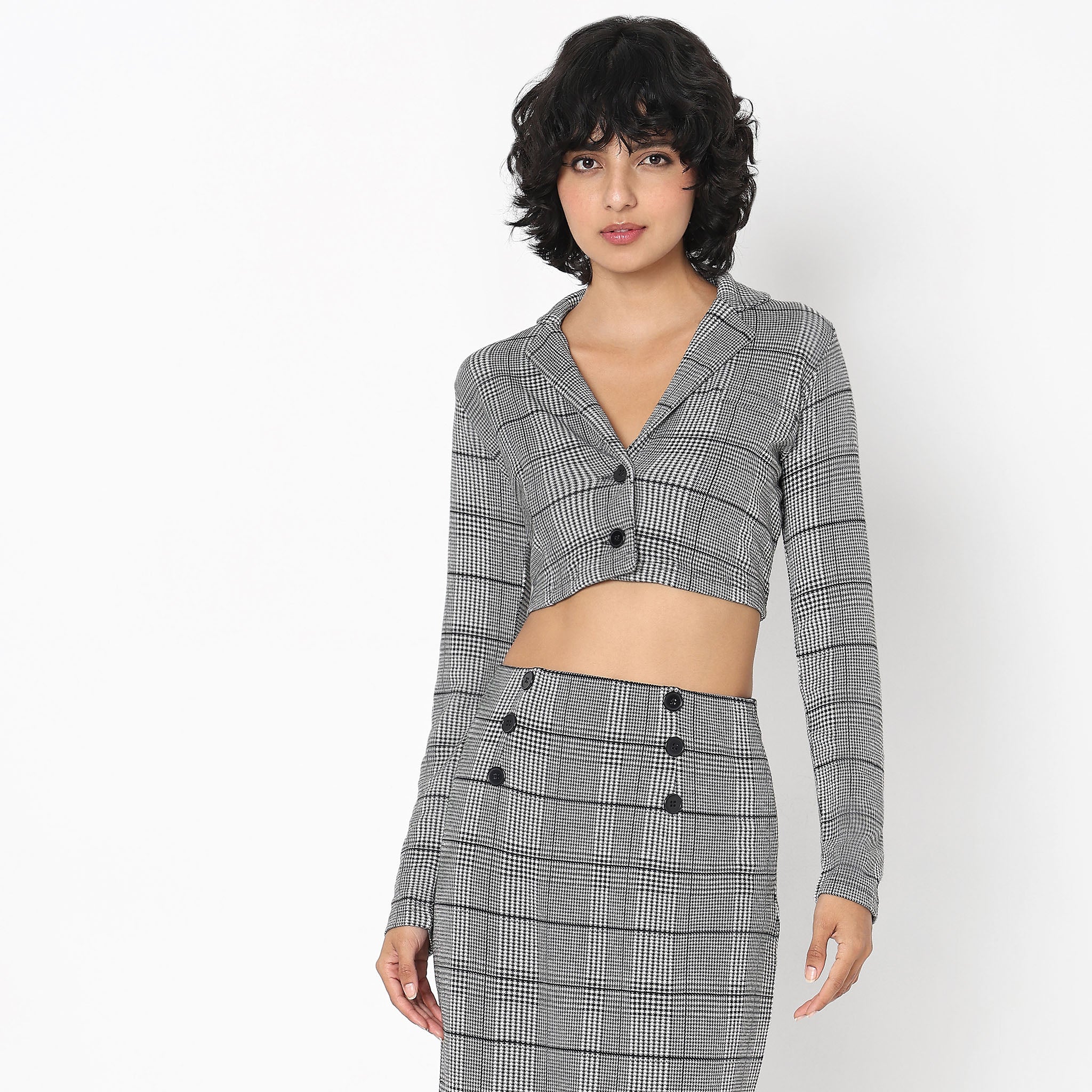 Slim Fit Houndstooth Top - Image 2