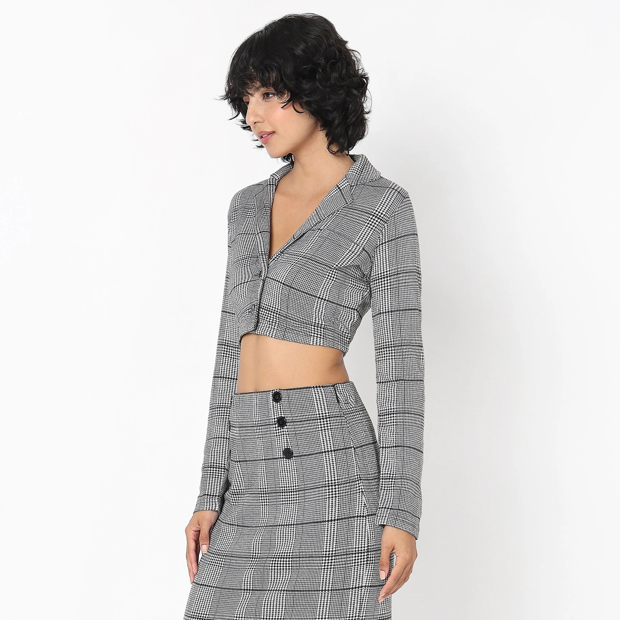 Slim Fit Houndstooth Top - Image 5