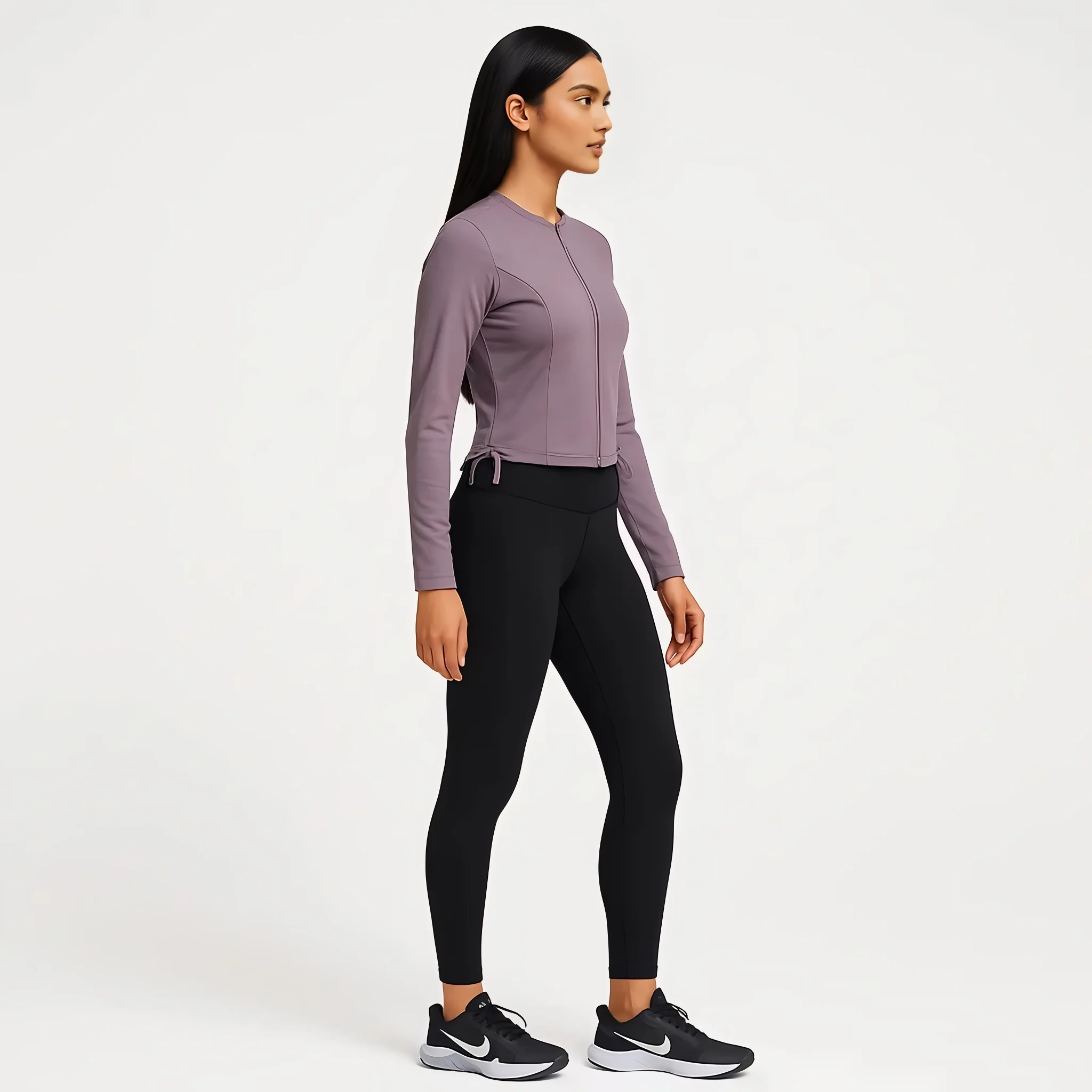 Slim Fit Jacket With Corset Panels and Side Ruching - Image 5