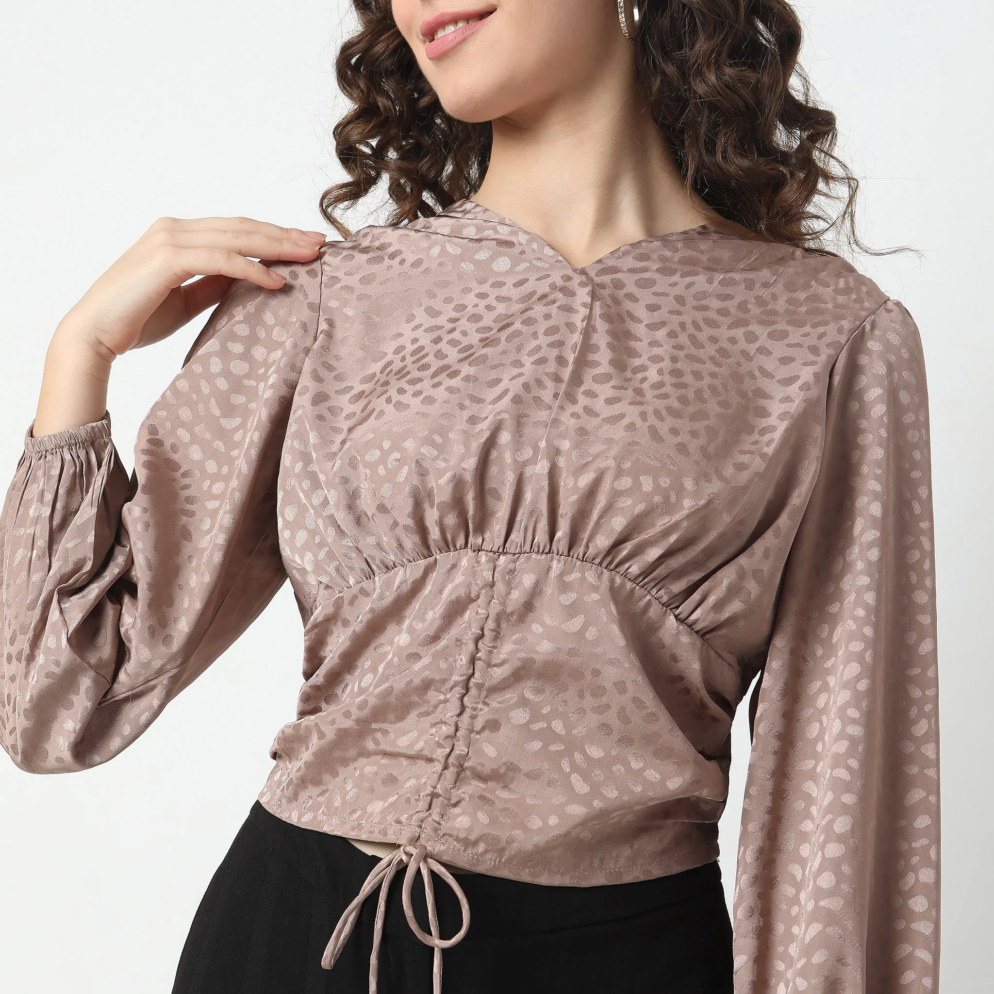 Slim Fit Jacquard Top - Image 4