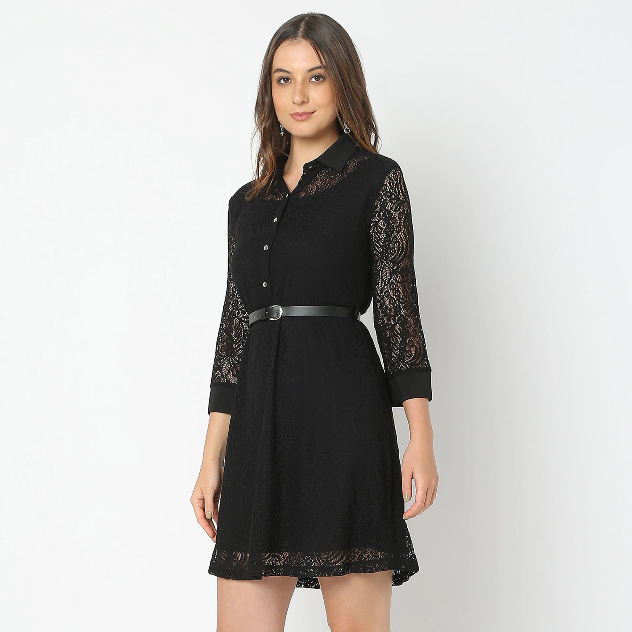 Slim Fit Lace Dress - Image 5
