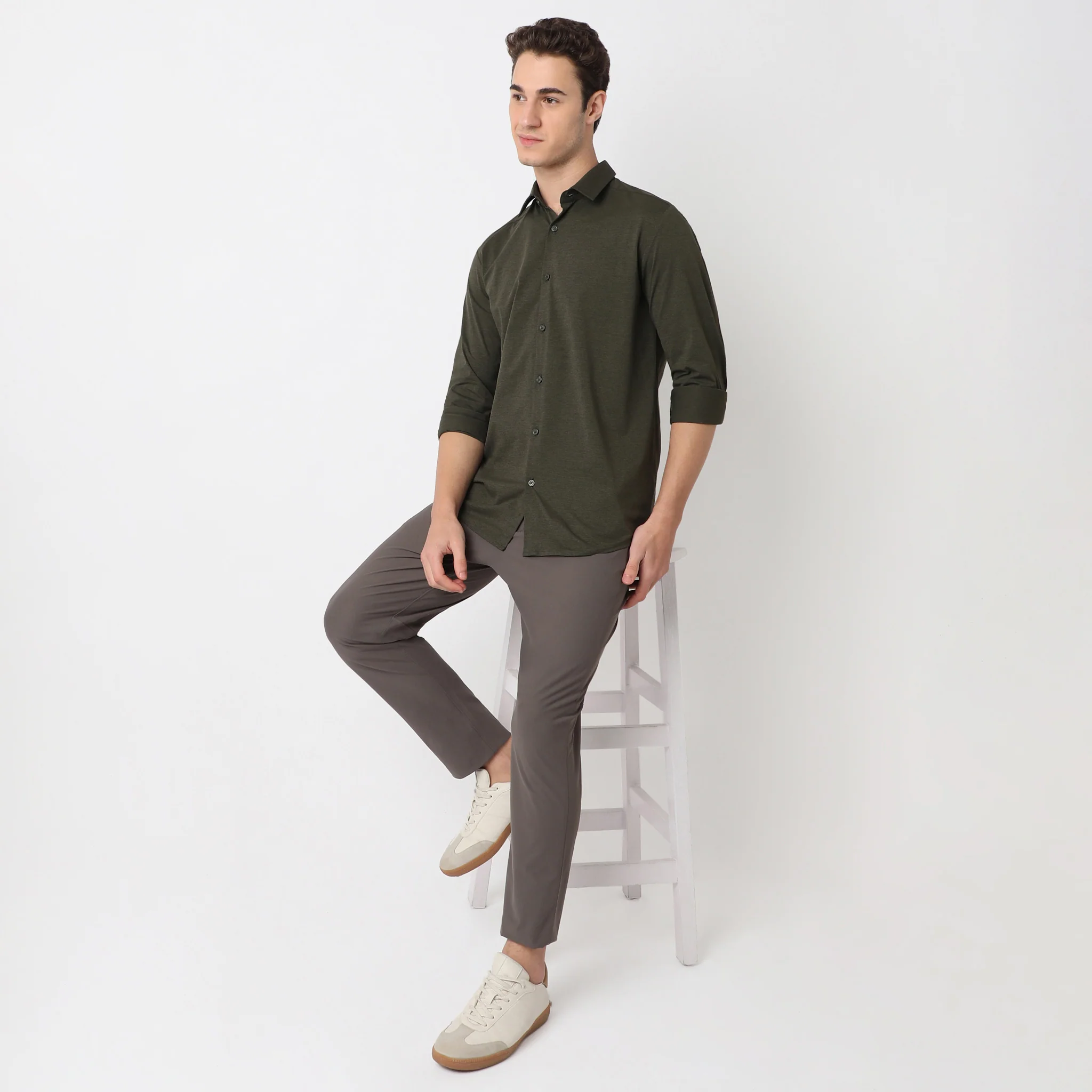 Travelator™ 2025 Shirt - 4-Way Ultra Stretch Slim Fit Wash & Wear - "Zero Top Stitch" - Saville Row Finish Full Sleeves- Made For Travel