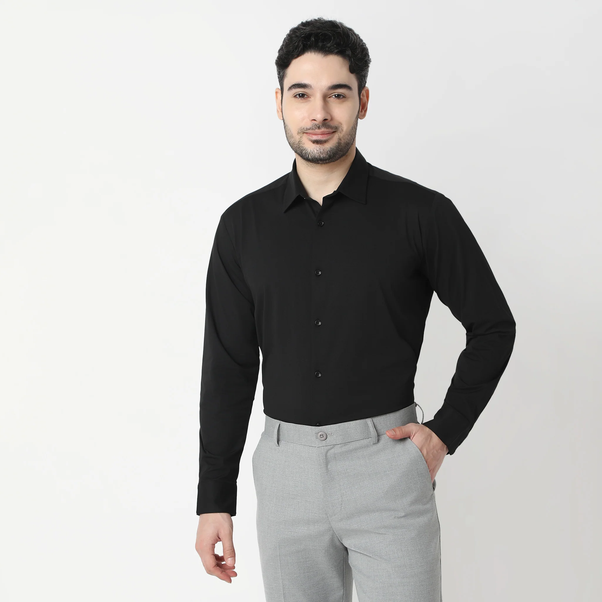 Travelator™ 2025 Shirt - 4-Way Ultra Stretch Slim Fit Wash & Wear - "Zero Top Stitch" - Saville Row Finish Full Sleeves- Made For Travel - Image 17