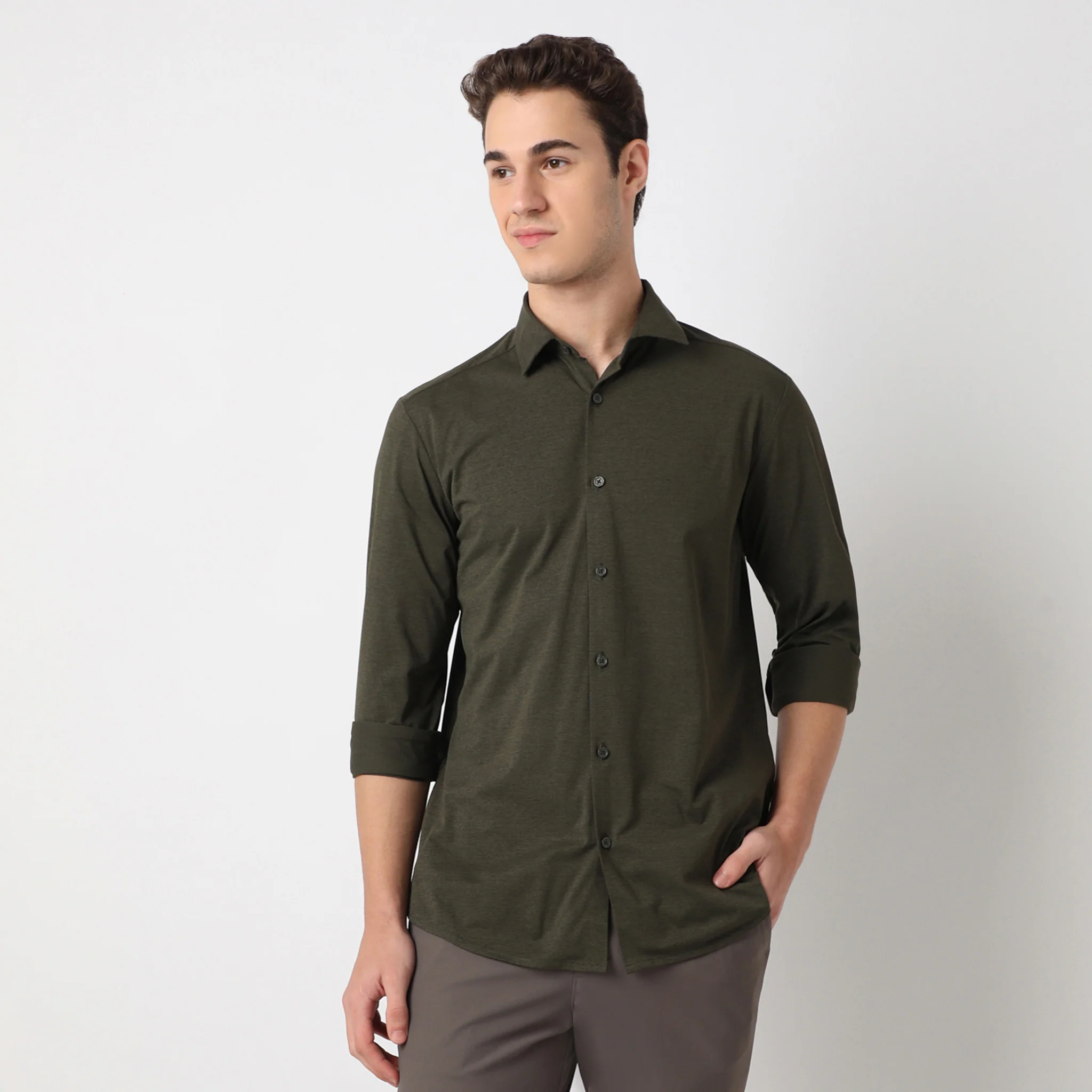 Travelator™ 2025 Shirt - 4-Way Ultra Stretch Slim Fit Wash & Wear - "Zero Top Stitch" - Saville Row Finish Full Sleeves- Made For Travel - Image 2