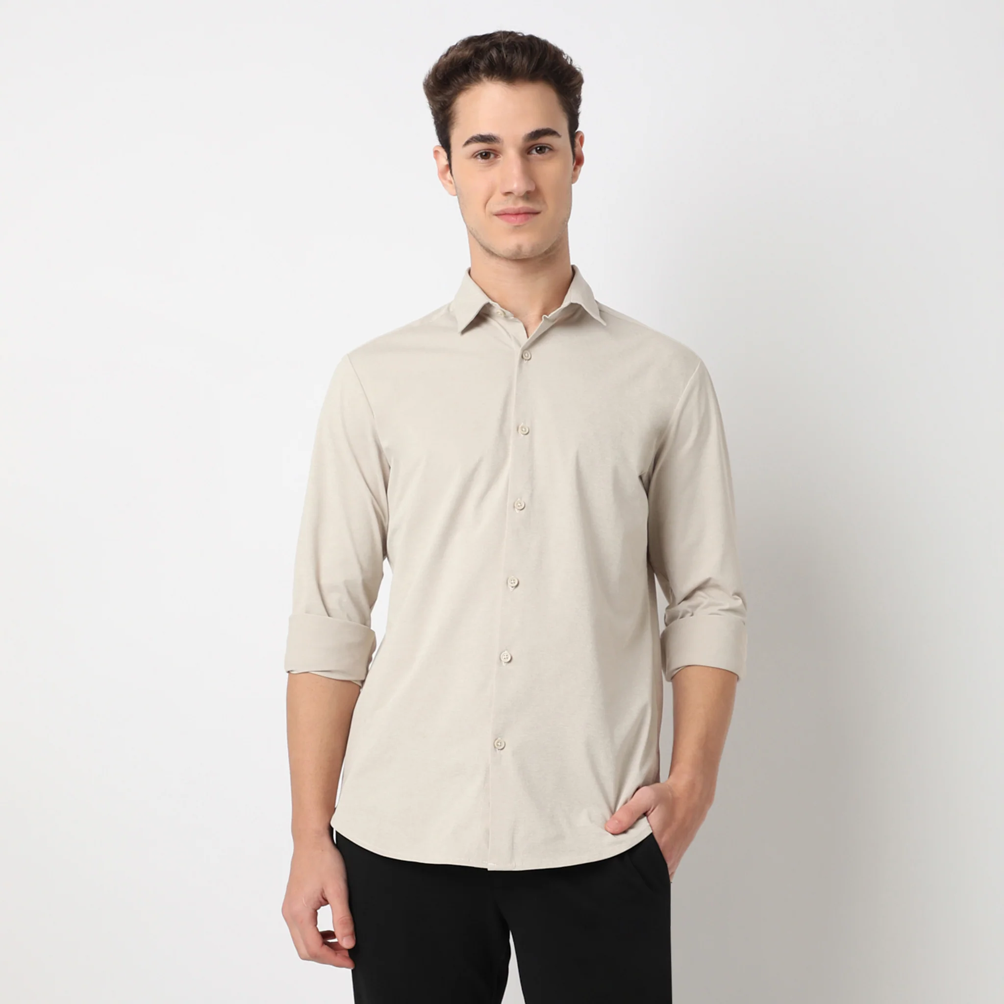 Travelator™ 2025 Shirt - 4-Way Ultra Stretch Slim Fit Wash & Wear - "Zero Top Stitch" - Saville Row Finish Full Sleeves- Made For Travel - Image 7