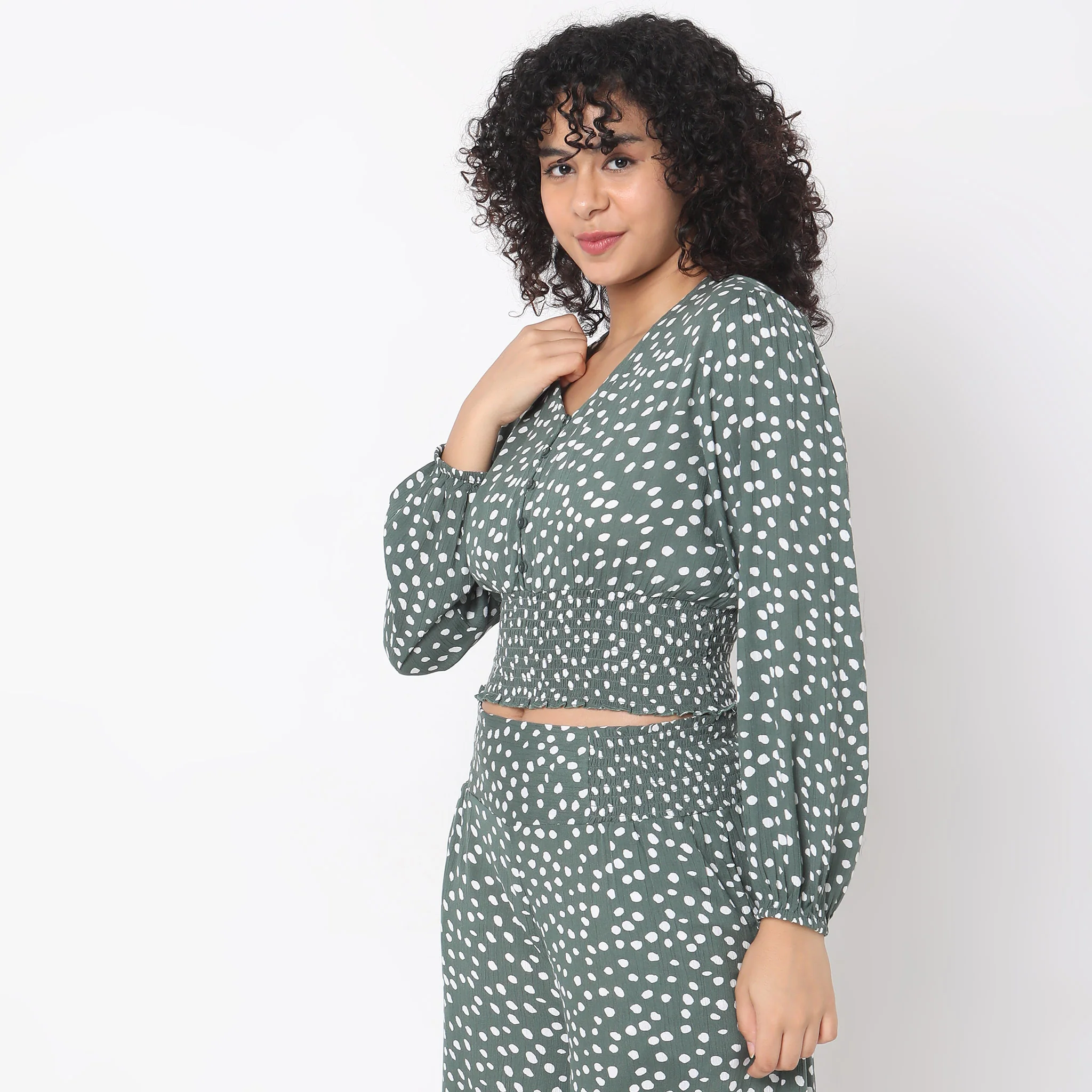 Slim Fit Polka Dot Top - Image 5