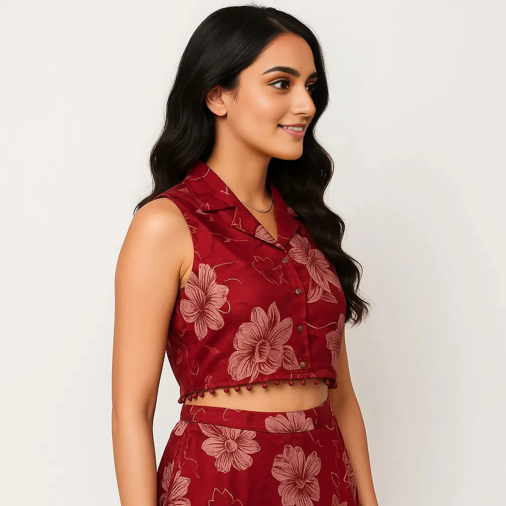 Slim Fit Printed Crop Top - Image 4