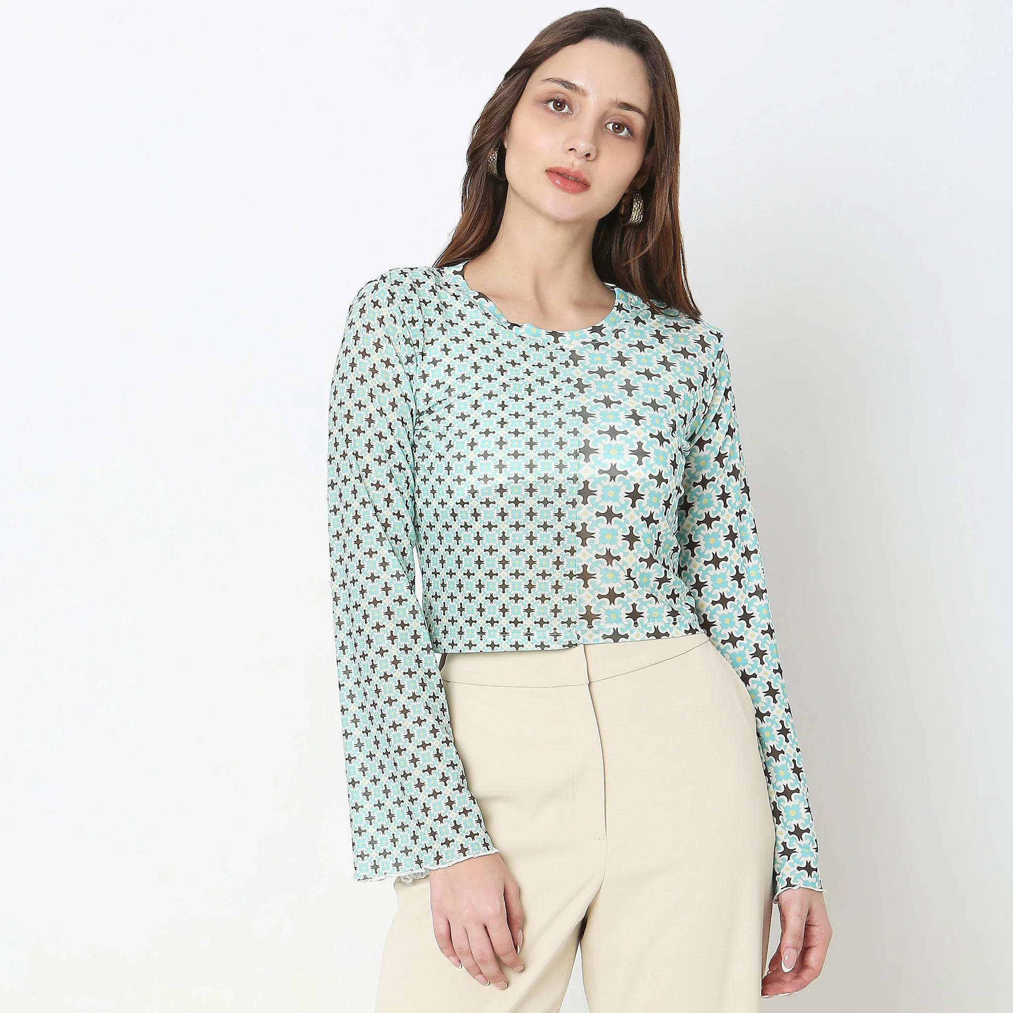 Slim Fit Printed Top - Image 2