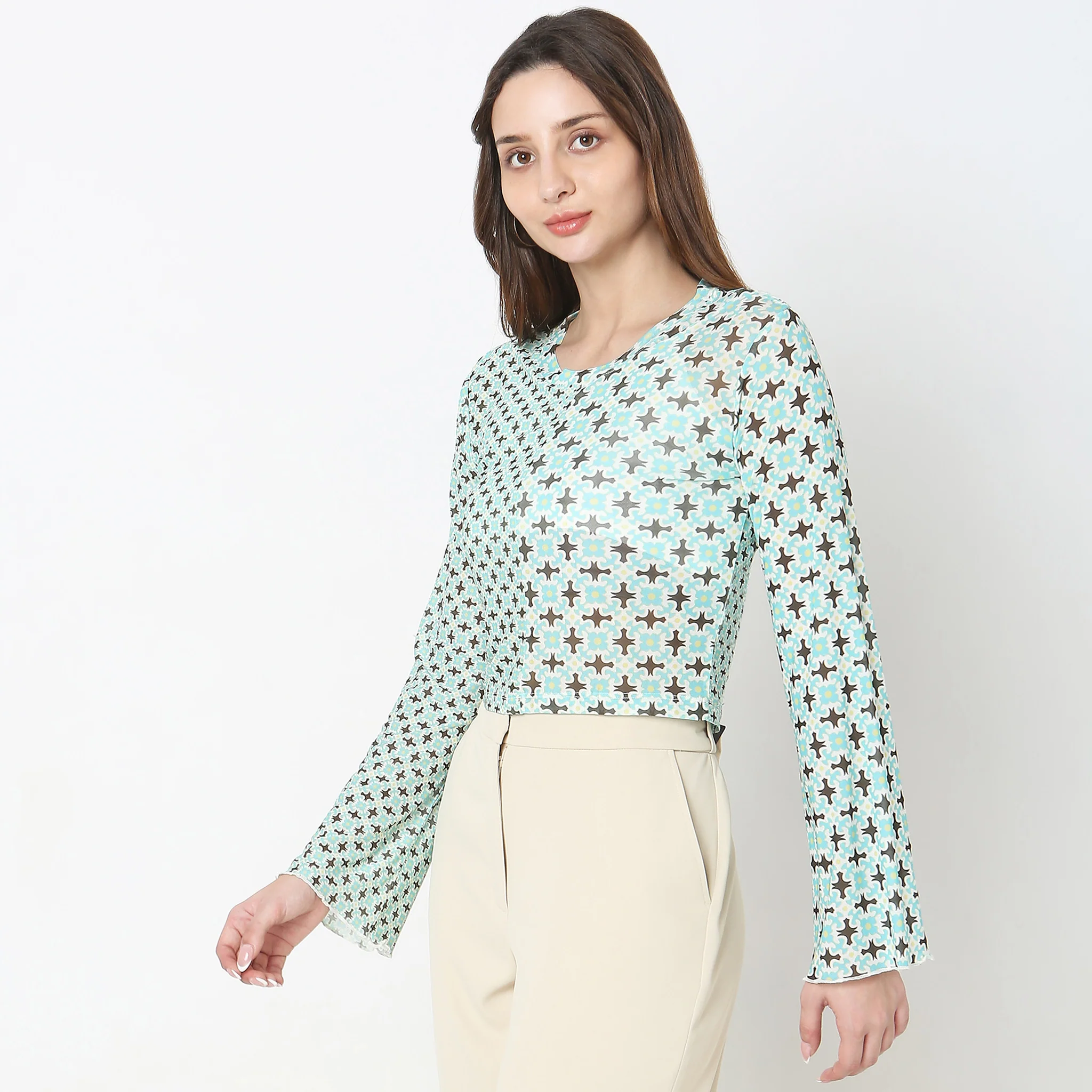 Slim Fit Printed Top - Image 5