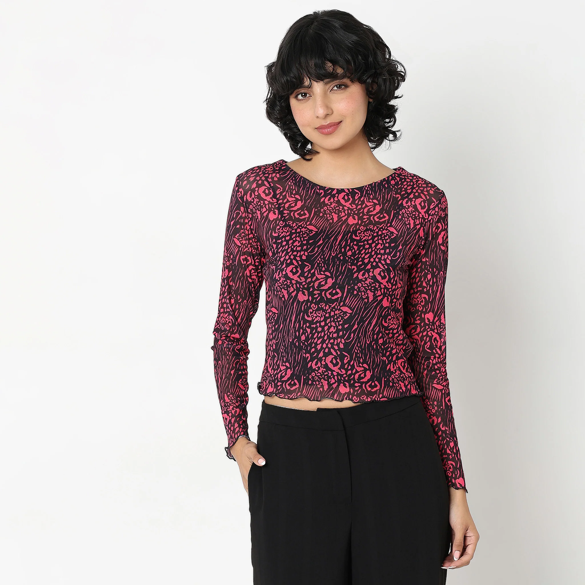Slim Fit Printed Top - Image 2