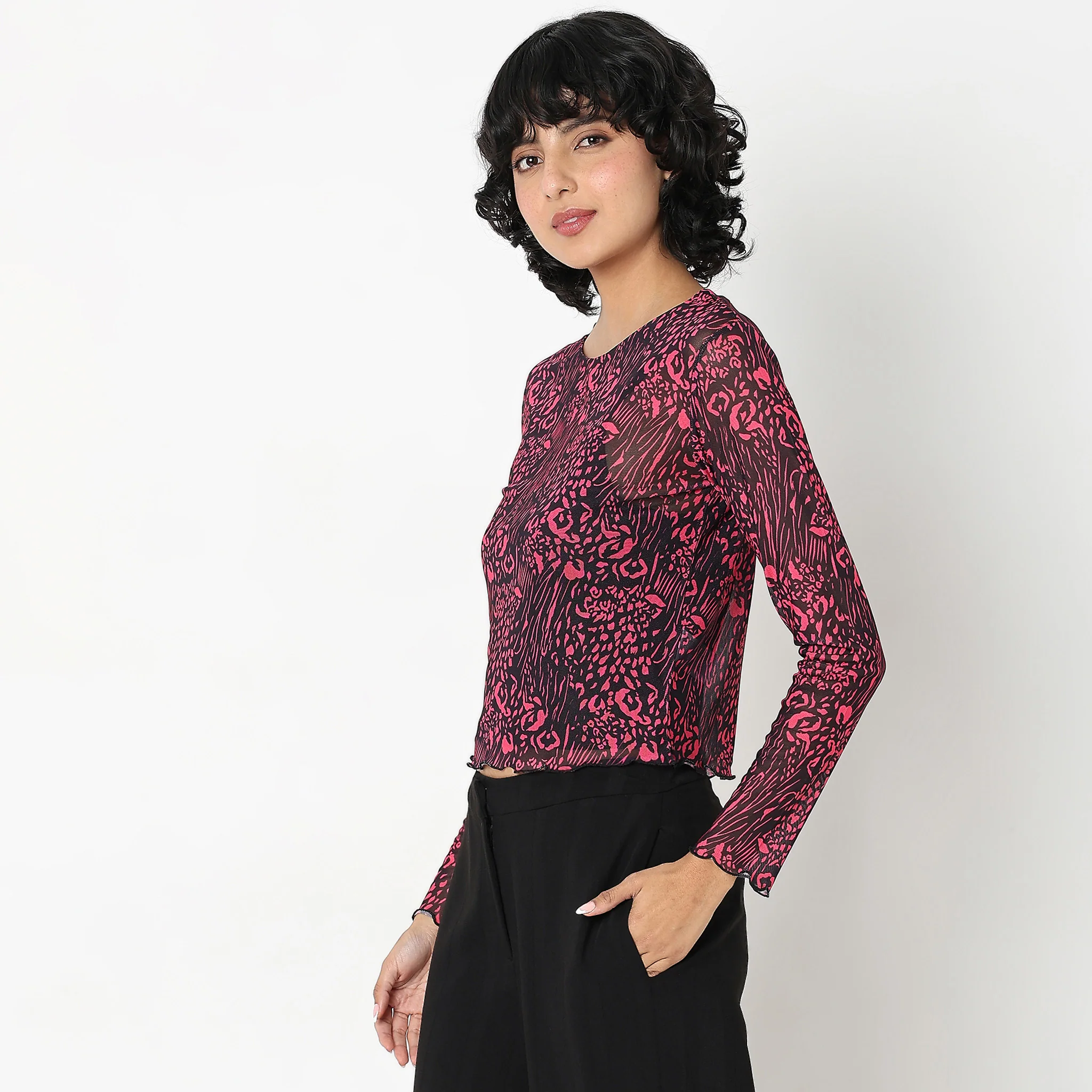 Slim Fit Printed Top - Image 5