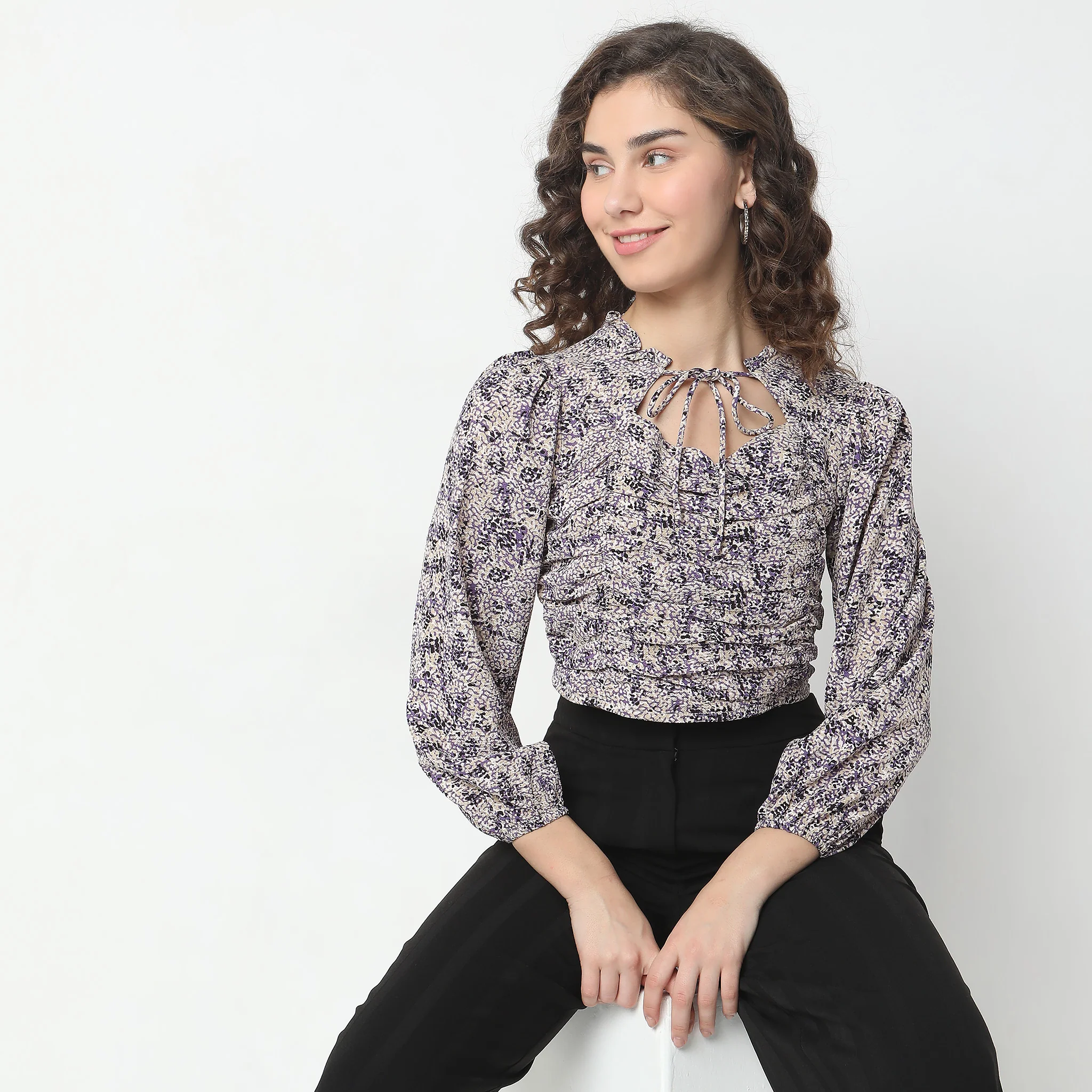 Slim Fit Printed Top - Image 2