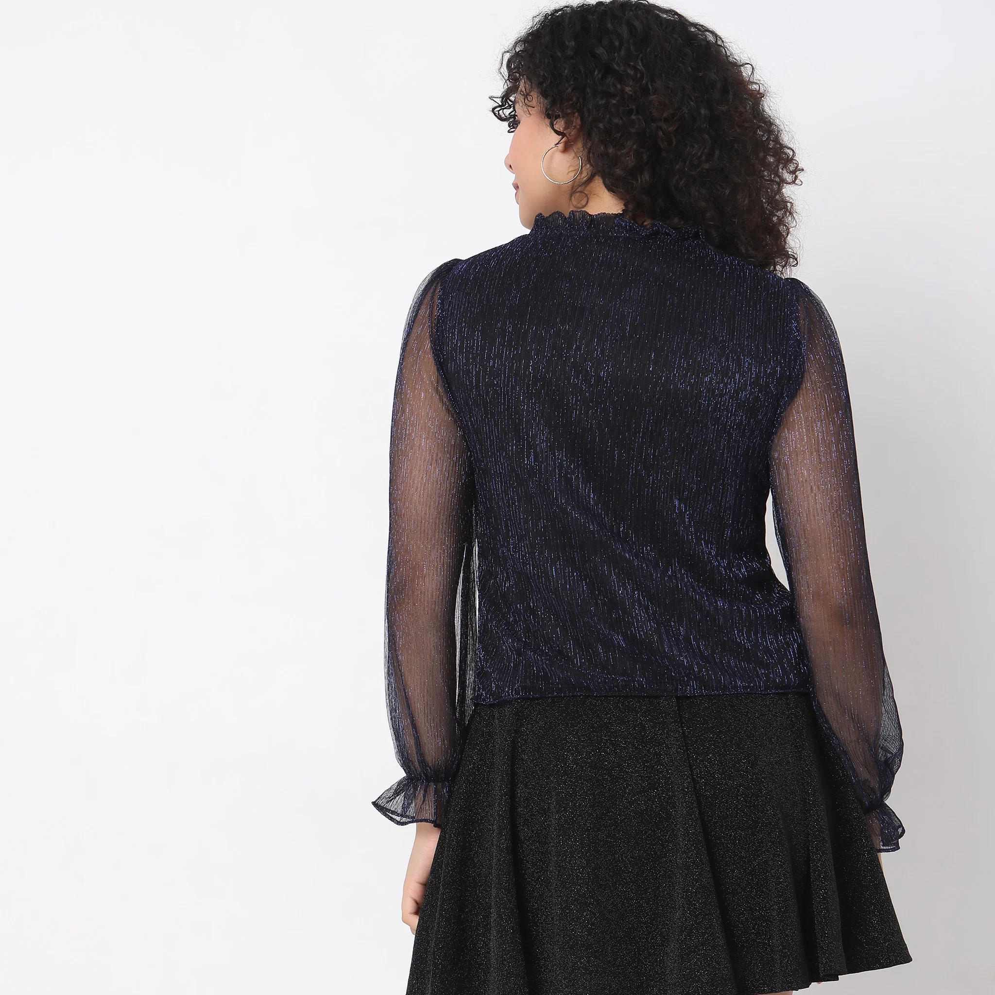 Slim Fit Self Top - Image 3