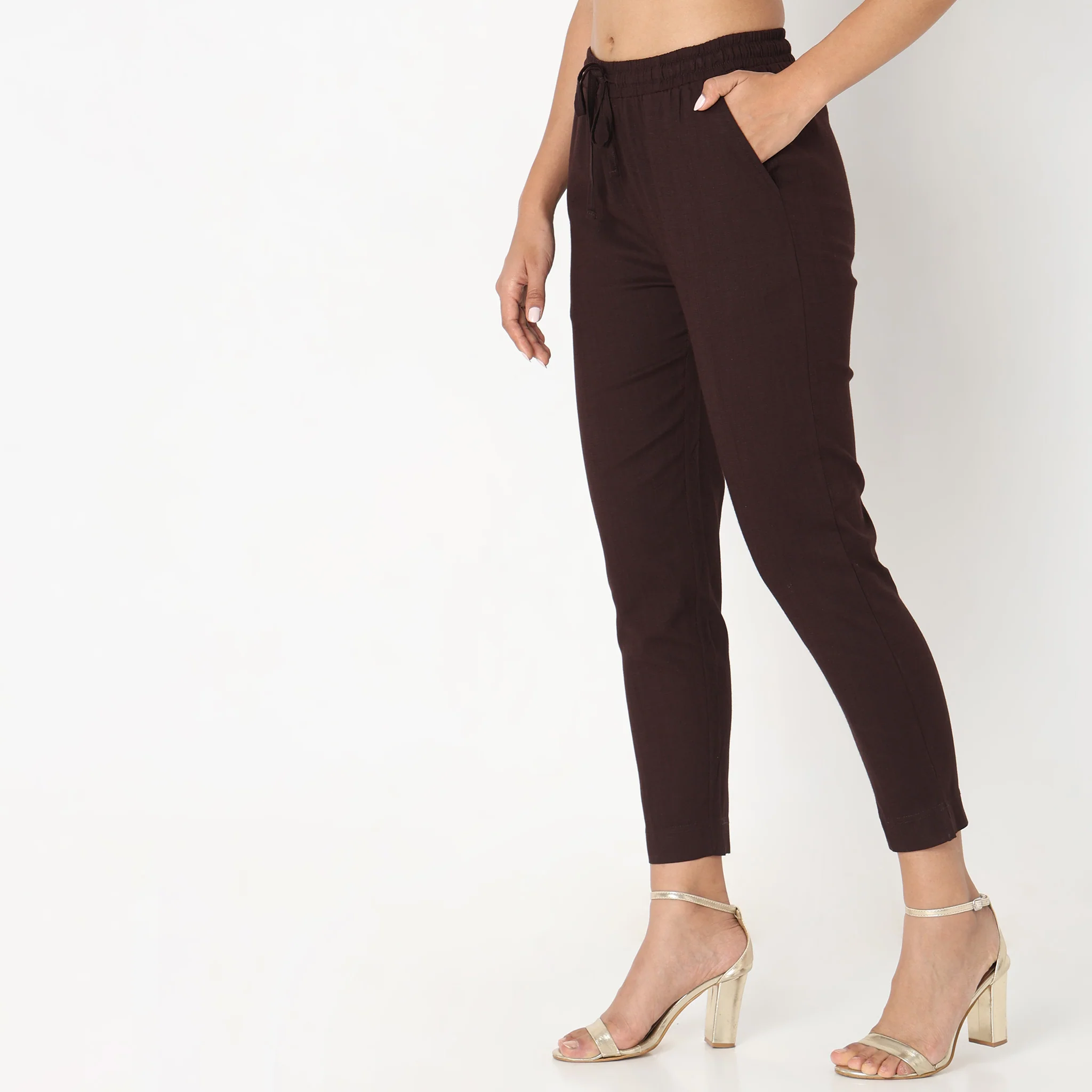 Slim Fit Solid Ethnic Snug Pants - Image 10