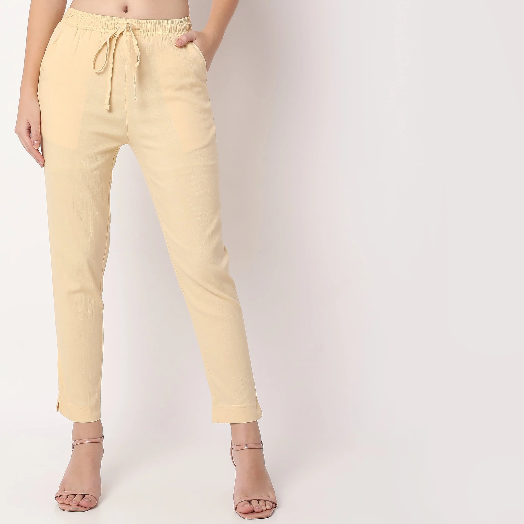 Slim Fit Solid Ethnic Snug Pants - Image 12