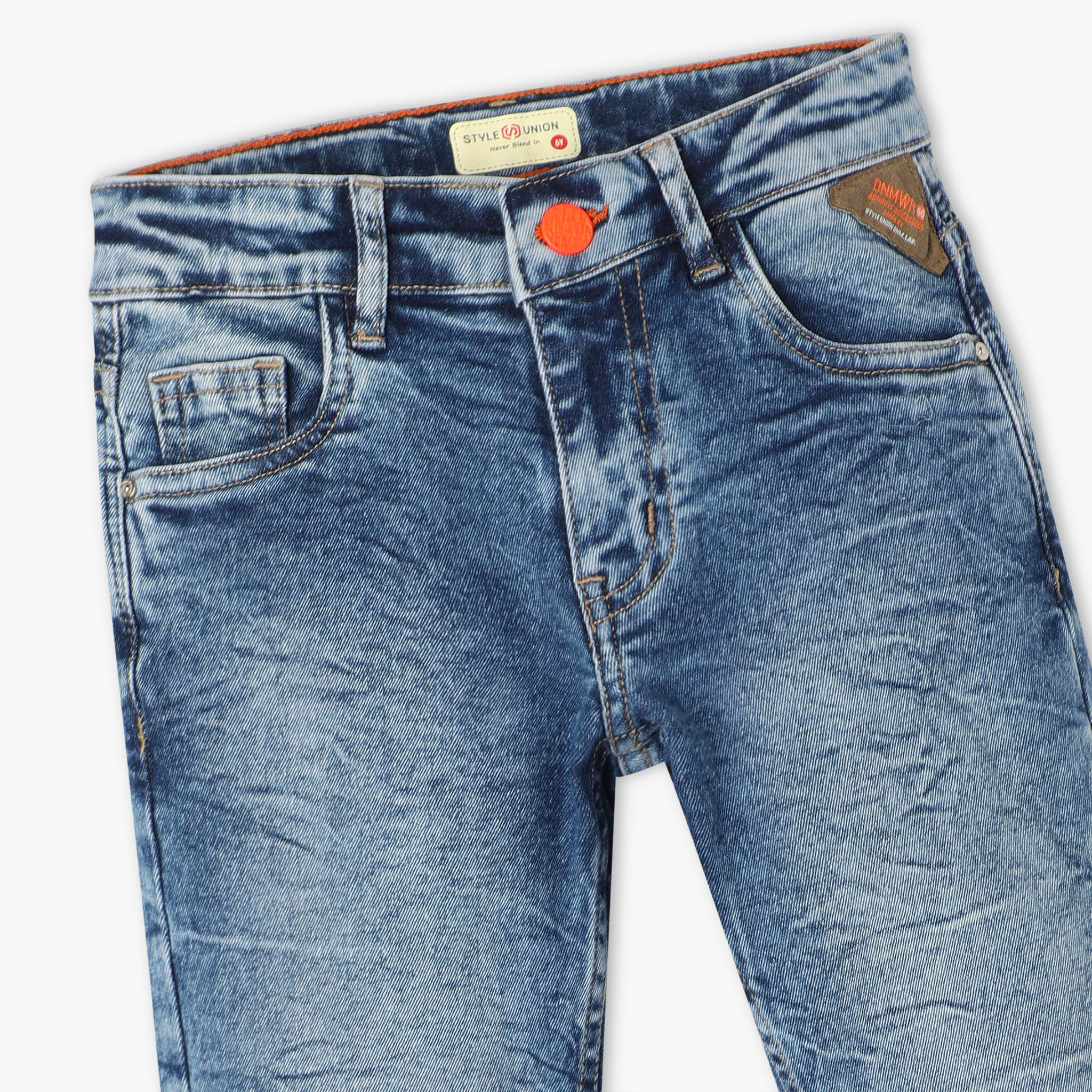 Boys Full Length Distressed Solid Jeans - Image 3