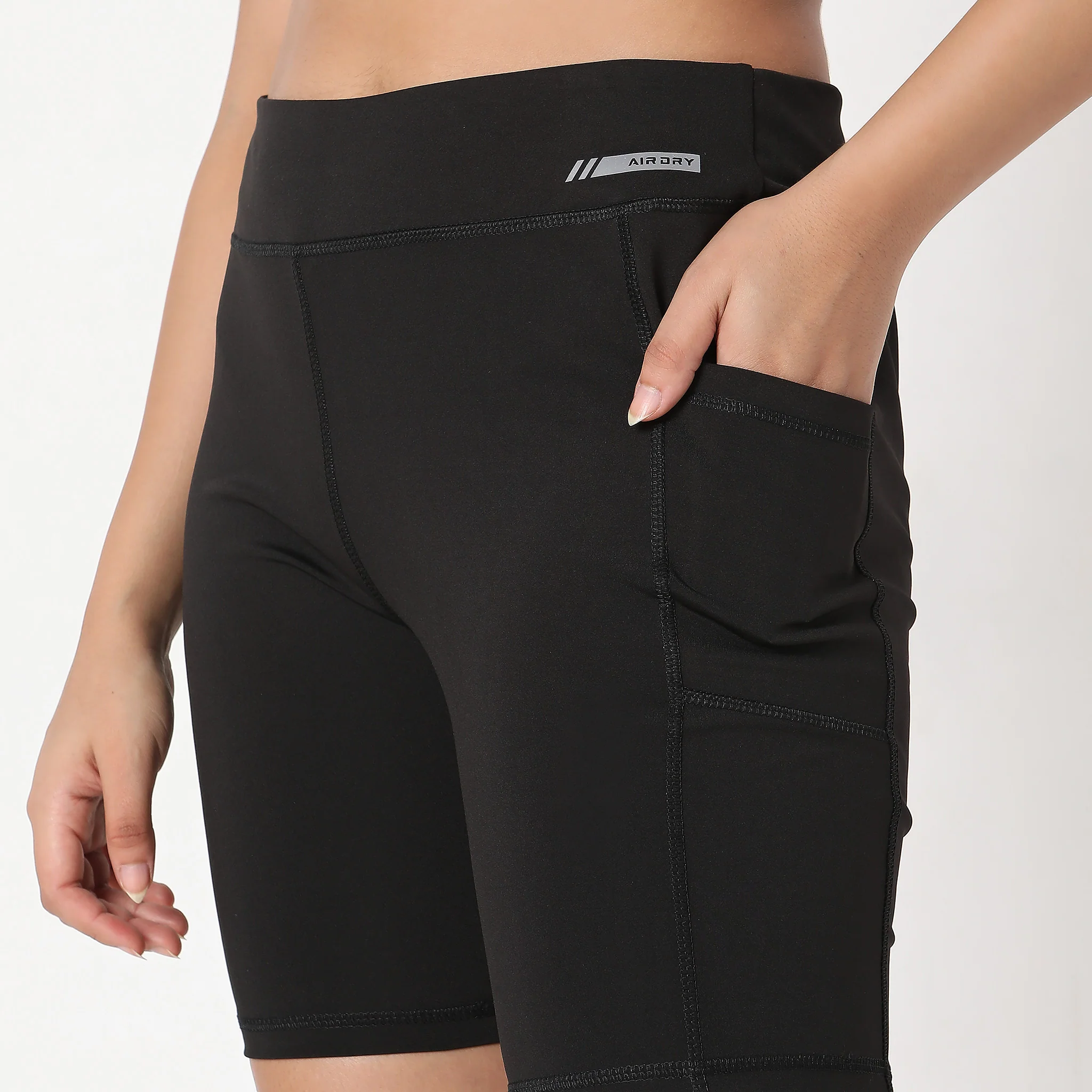 Air Dry Slim Fit Solid High Rise Shorts - Image 4