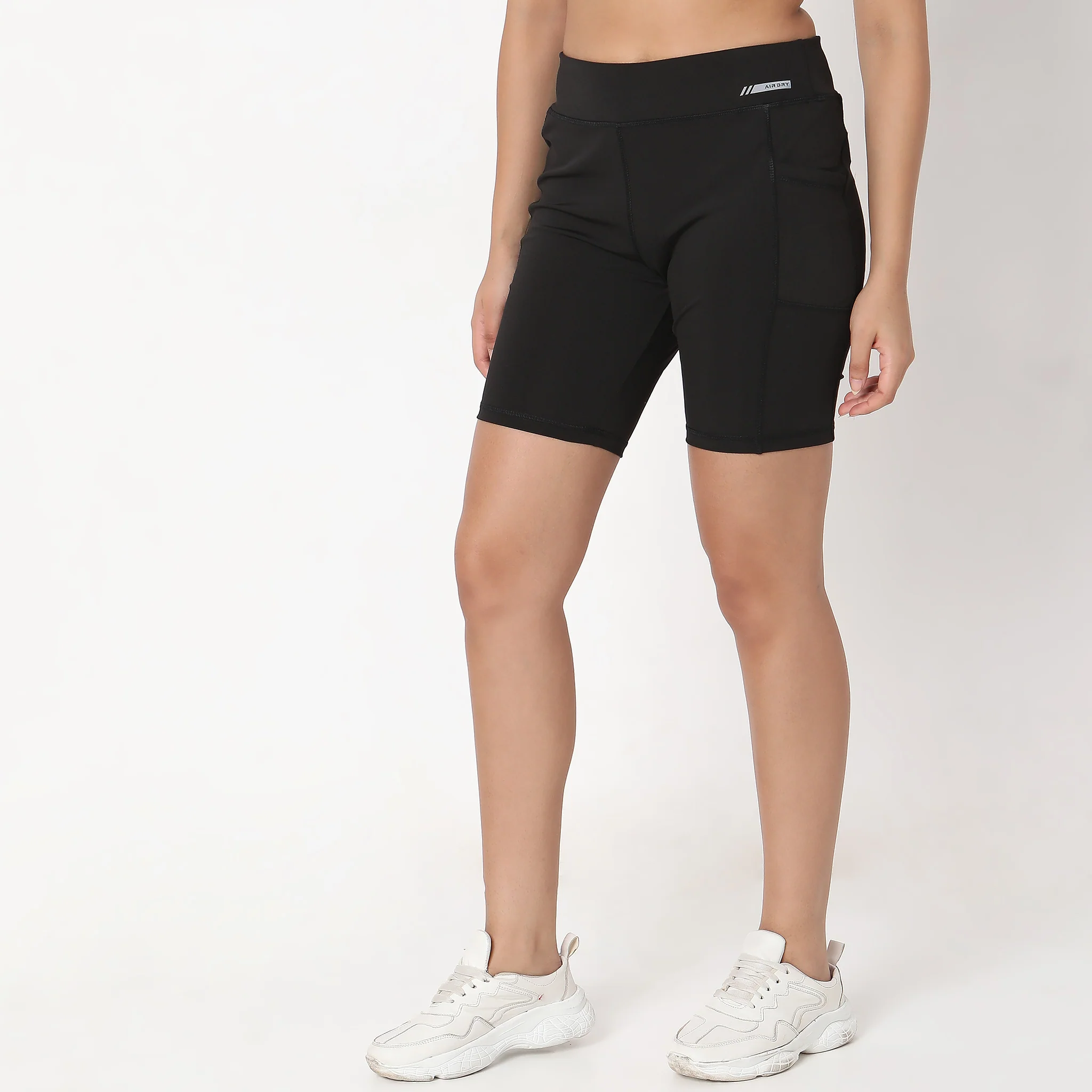 Air Dry Slim Fit Solid High Rise Shorts - Image 5