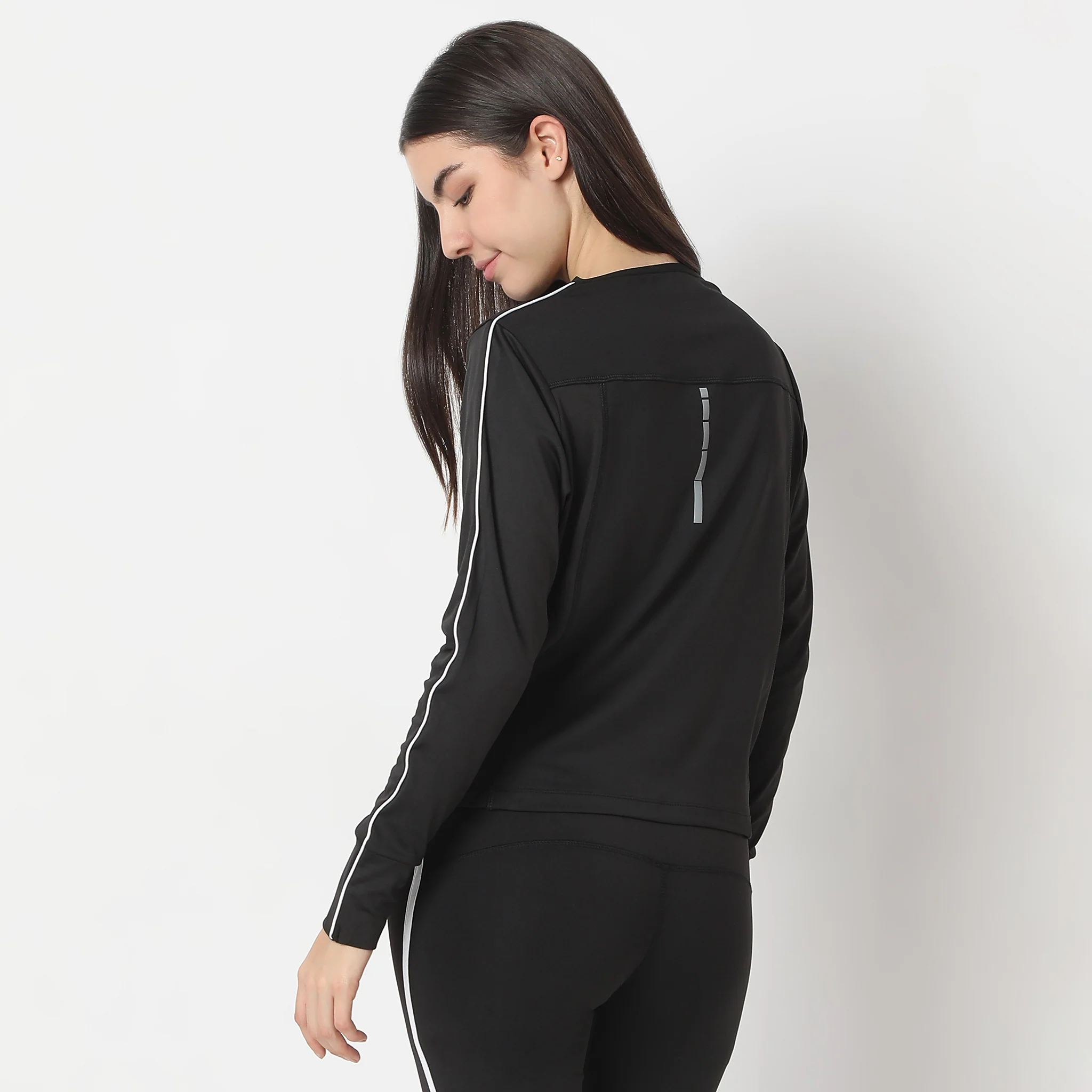 Slim Fit Mock Turtle Neck Full Sleeve Active Jacket - Image 3
