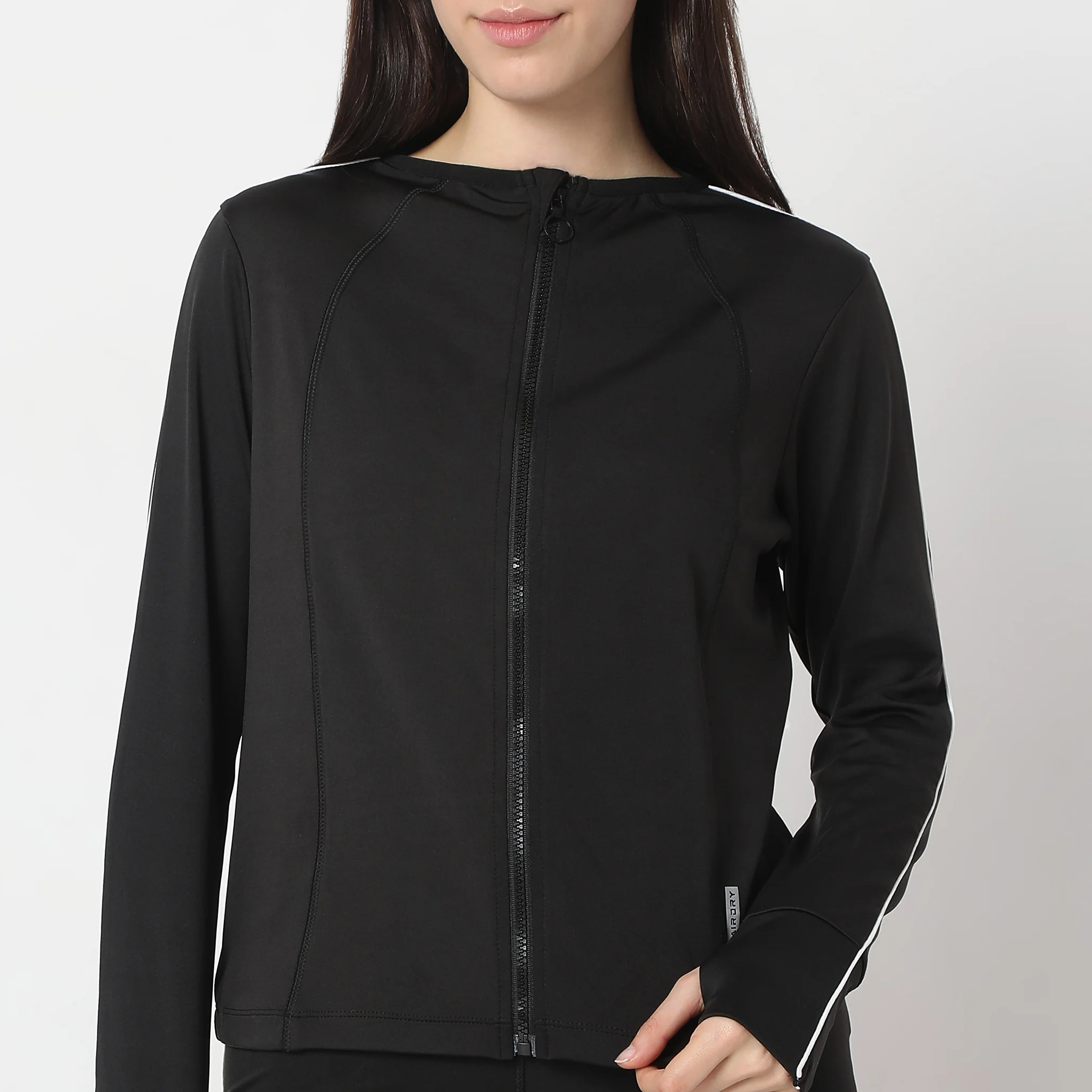 Slim Fit Mock Turtle Neck Full Sleeve Active Jacket - Image 4