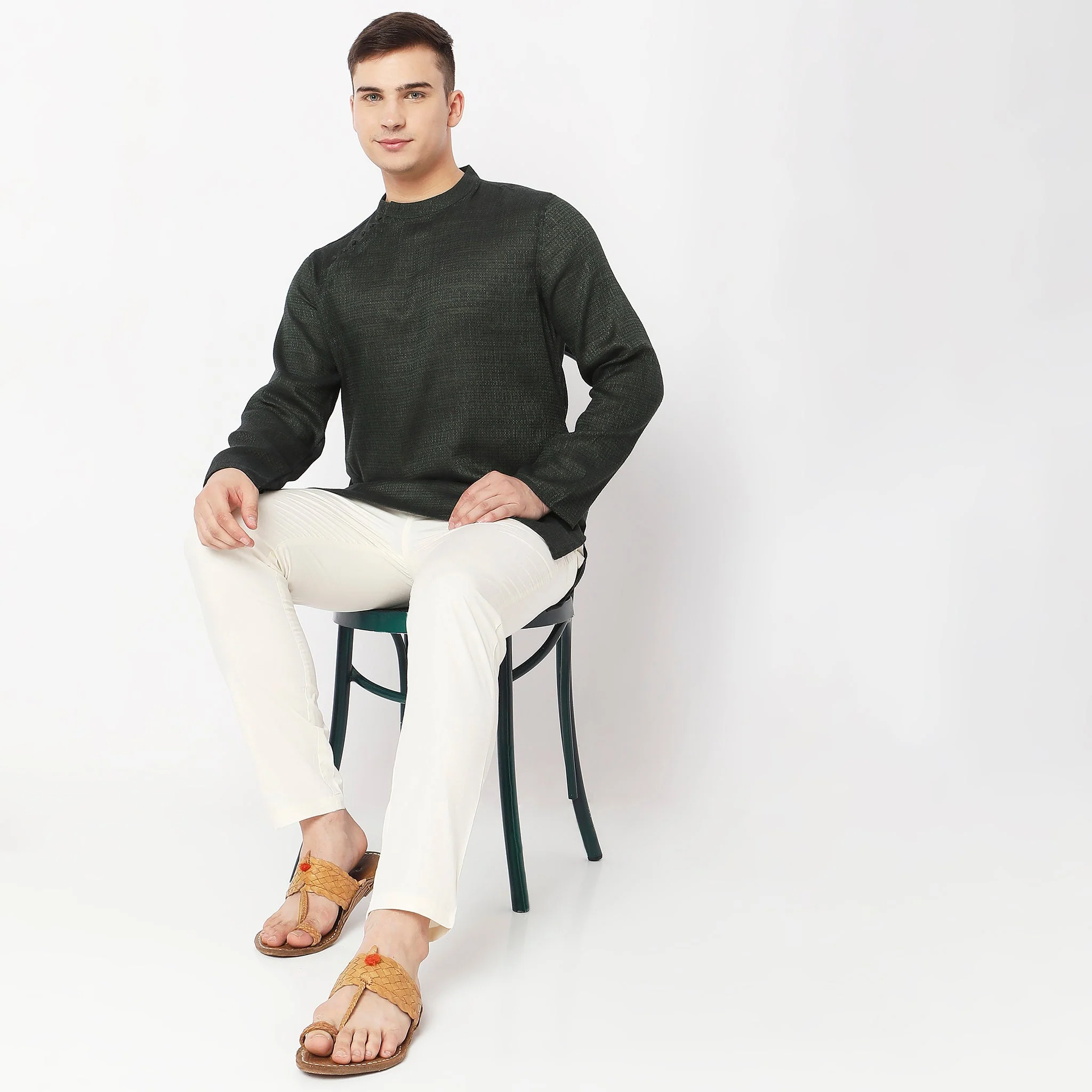 Perfect Ethnic Pants To Pair With Kurtas And Kurta-Shirts - Slim Fit Mid Rise Trousers - Image 11