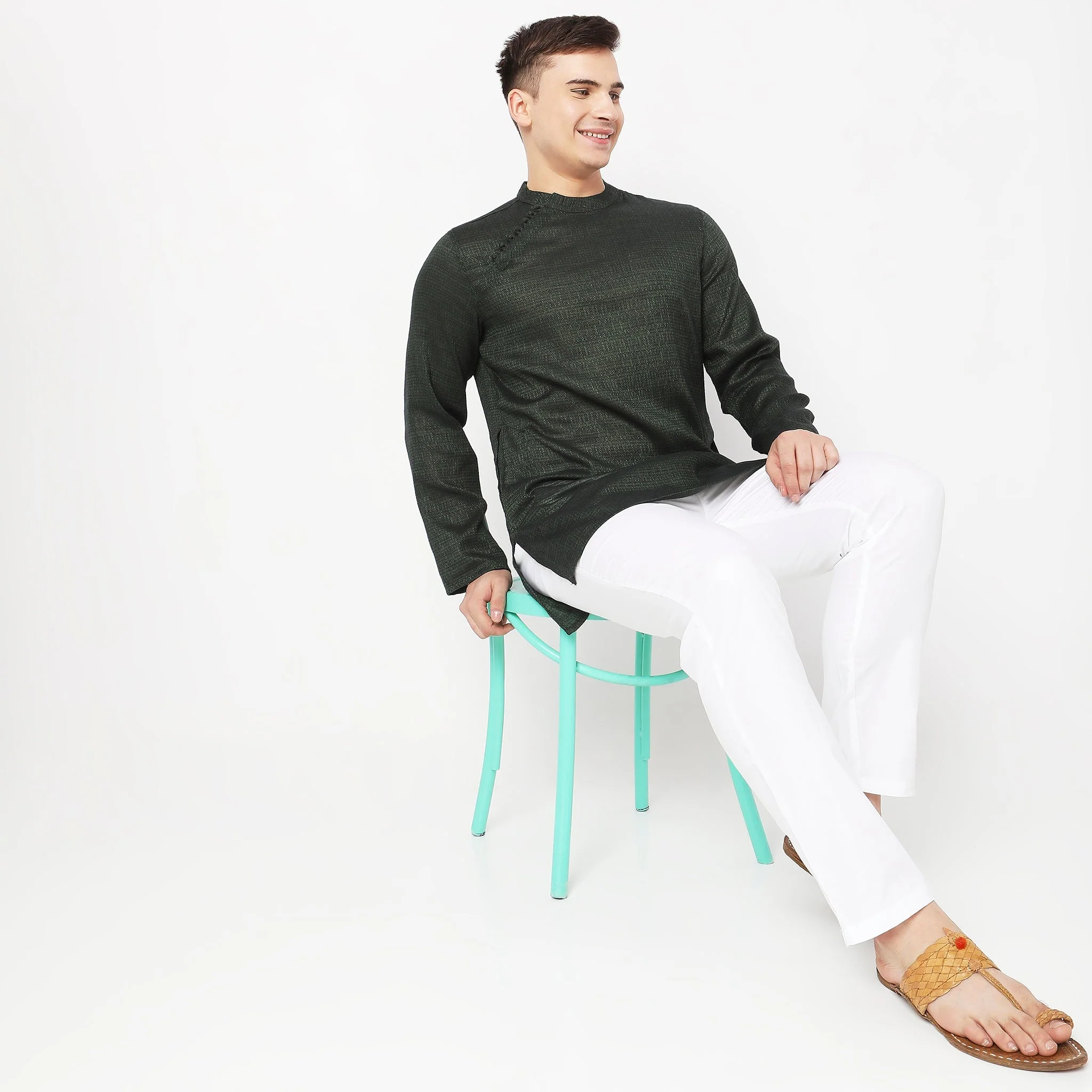 Perfect Ethnic Pants To Pair With Kurtas And Kurta-Shirts - Slim Fit Mid Rise Trousers - Image 16