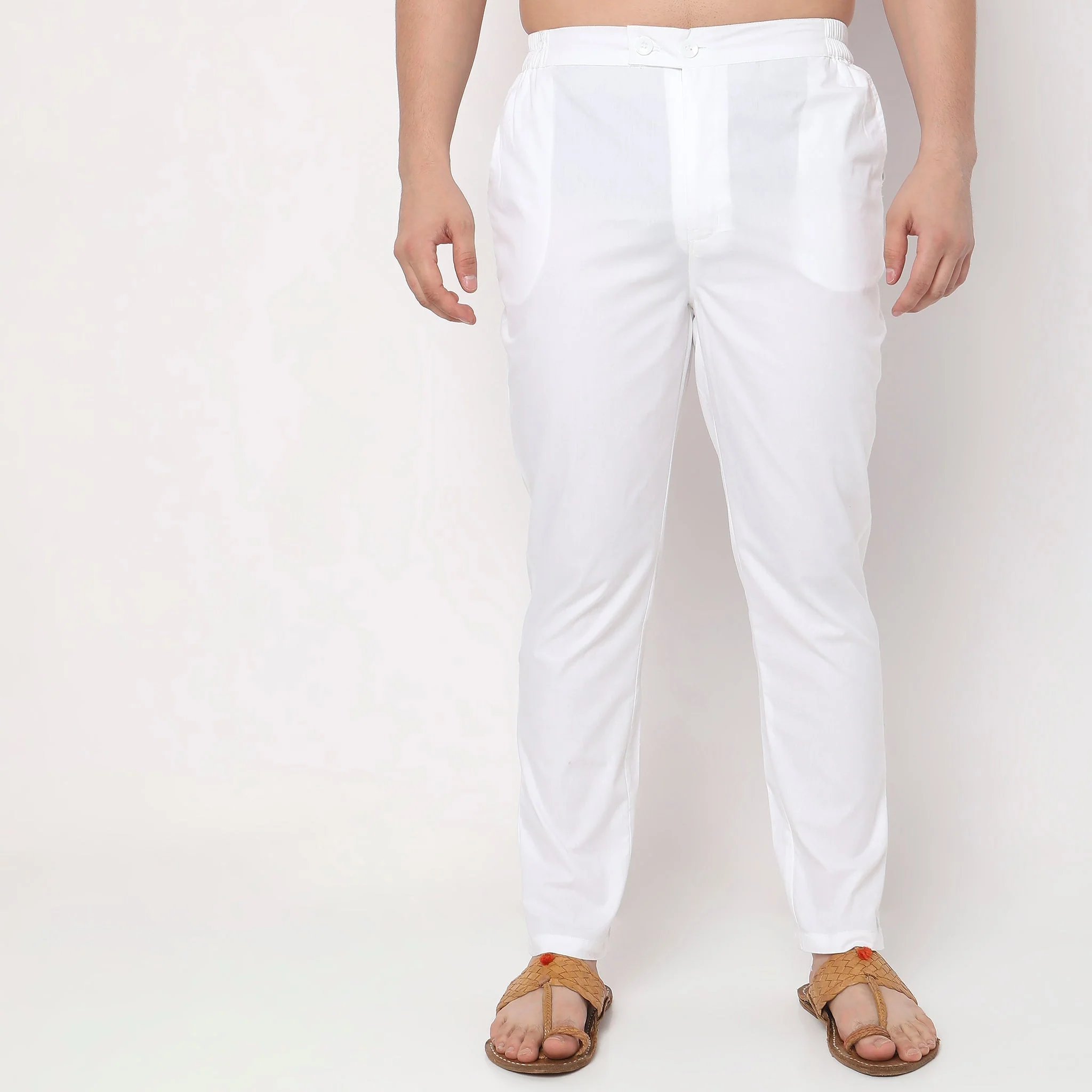 Perfect Ethnic Pants To Pair With Kurtas And Kurta-Shirts - Slim Fit Mid Rise Trousers - Image 17