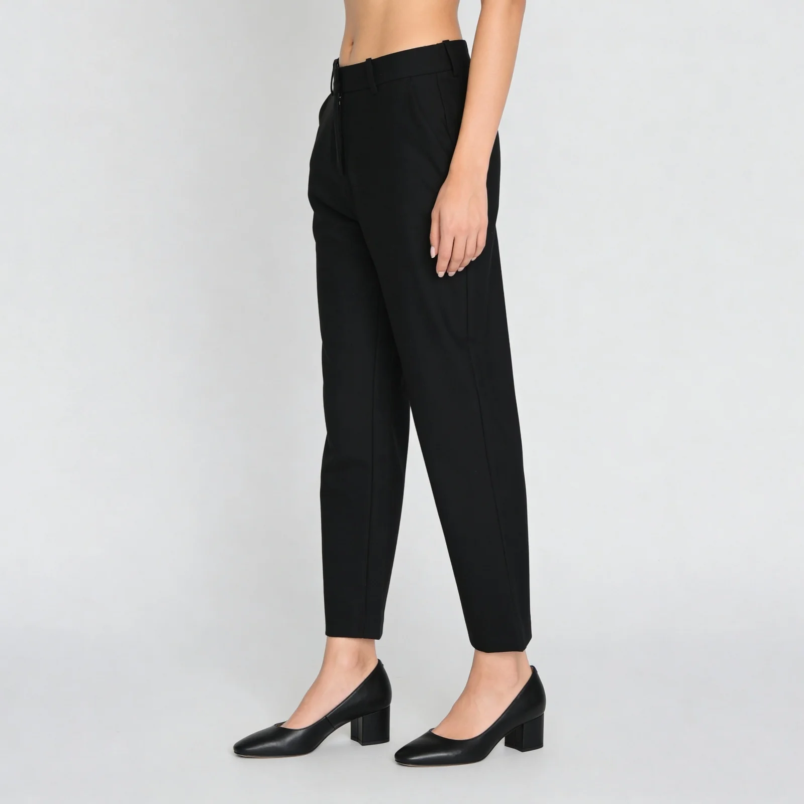 Slim Fit Solid Mid Rise Trousers - Image 5