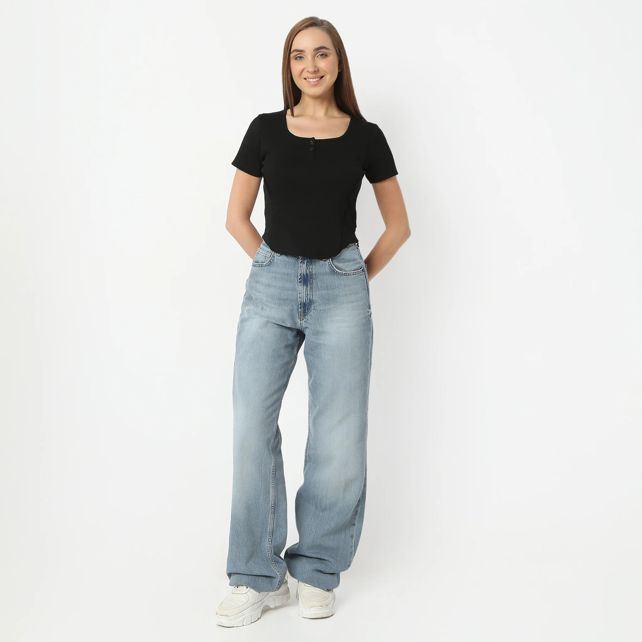 Slim Fit Short Sleeve Solid Betty Essential T-Shirt - Image 11